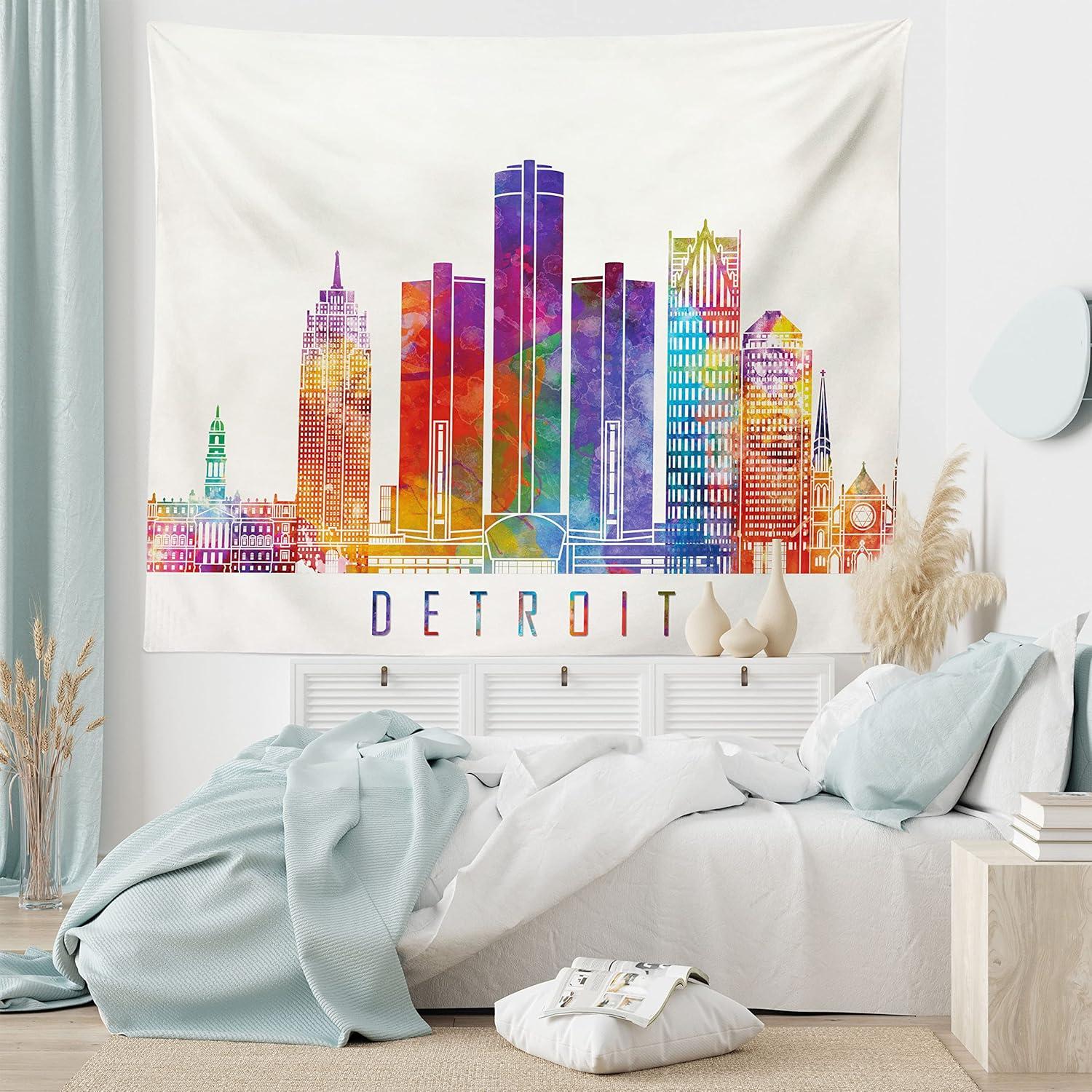 imageAmbesonne Antique Tapestry Old World Map Texture Nostalgic Plan Atlas Trace of Life Wide Wall Hanging for Bedroom Living Room Dorm 60 X 40 Khaki BeigeIvory