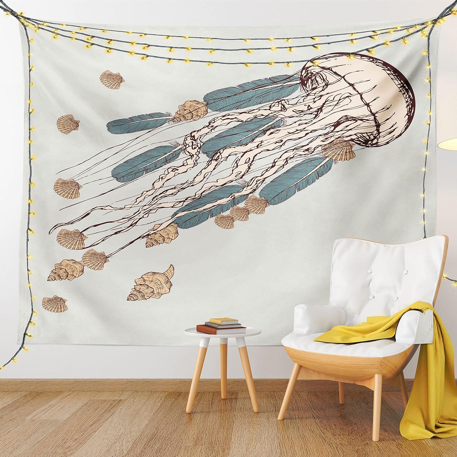imageAmbesonne Antique Tapestry Old World Map Texture Nostalgic Plan Atlas Trace of Life Wide Wall Hanging for Bedroom Living Room Dorm 60 X 40 Khaki BeigeGrey Beige Brown
