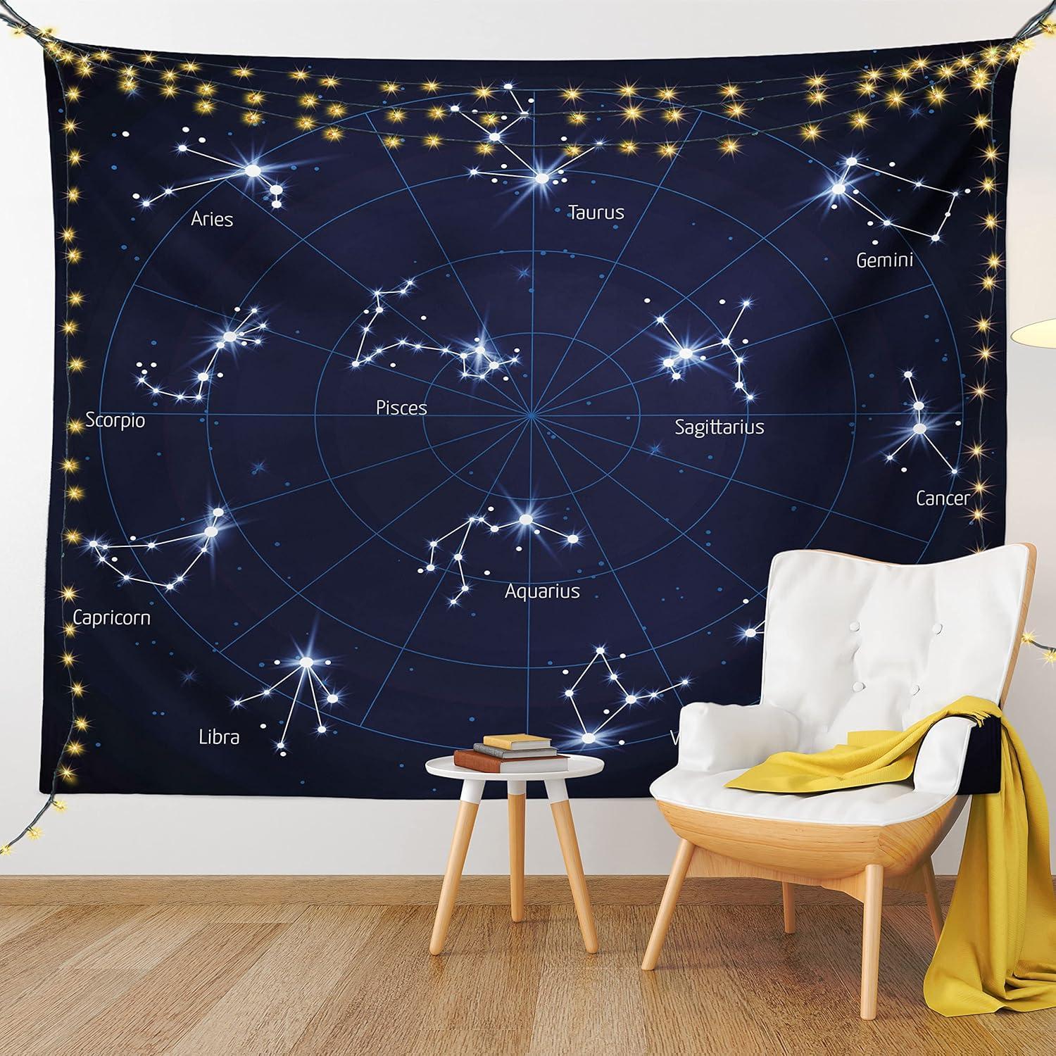 imageAmbesonne Antique Tapestry Old World Map Texture Nostalgic Plan Atlas Trace of Life Wide Wall Hanging for Bedroom Living Room Dorm 60 X 40 Khaki BeigeDark Blue White