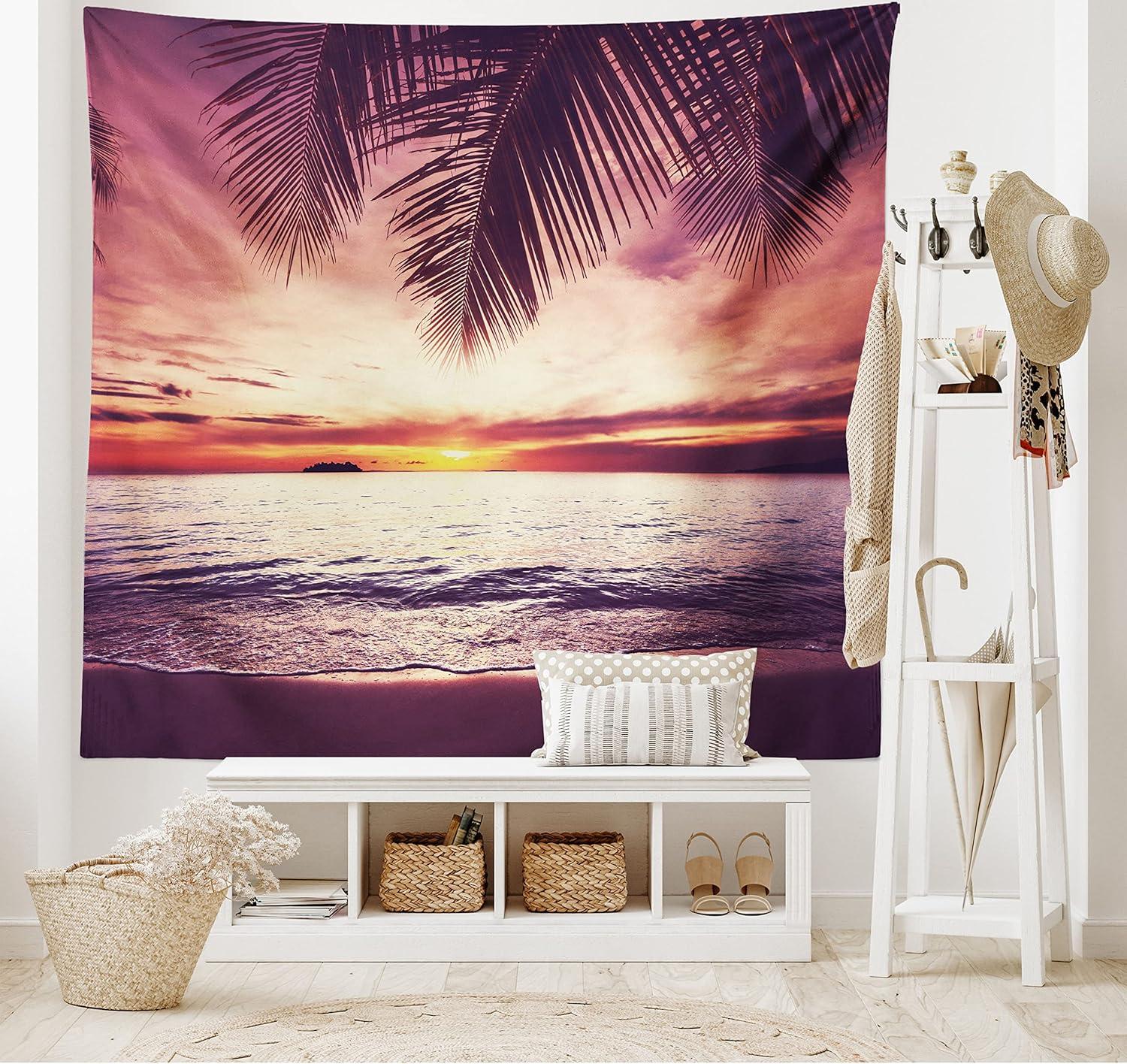 imageAmbesonne Antique Tapestry Old World Map Texture Nostalgic Plan Atlas Trace of Life Wide Wall Hanging for Bedroom Living Room Dorm 60 X 40 Khaki BeigeYellow Purple