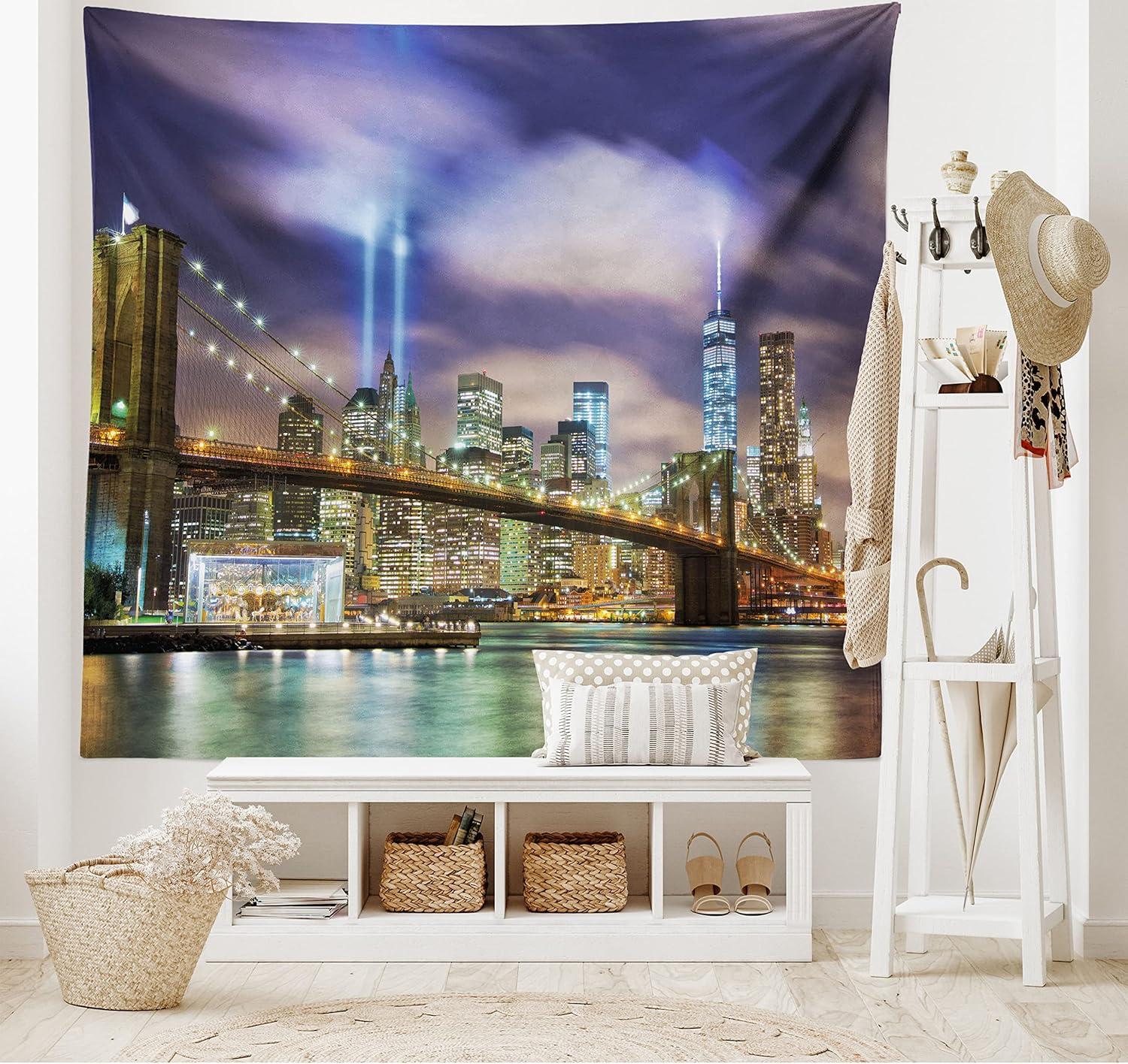 imageAmbesonne Antique Tapestry Old World Map Texture Nostalgic Plan Atlas Trace of Life Wide Wall Hanging for Bedroom Living Room Dorm 60 X 40 Khaki BeigePurple Green
