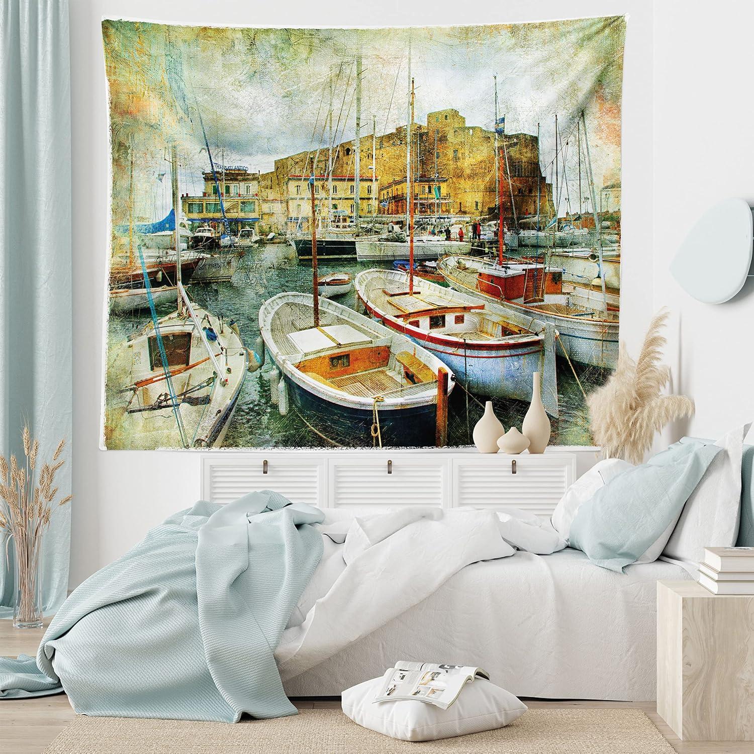 imageAmbesonne Antique Tapestry Old World Map Texture Nostalgic Plan Atlas Trace of Life Wide Wall Hanging for Bedroom Living Room Dorm 60 X 40 Khaki BeigeEarth Yellow