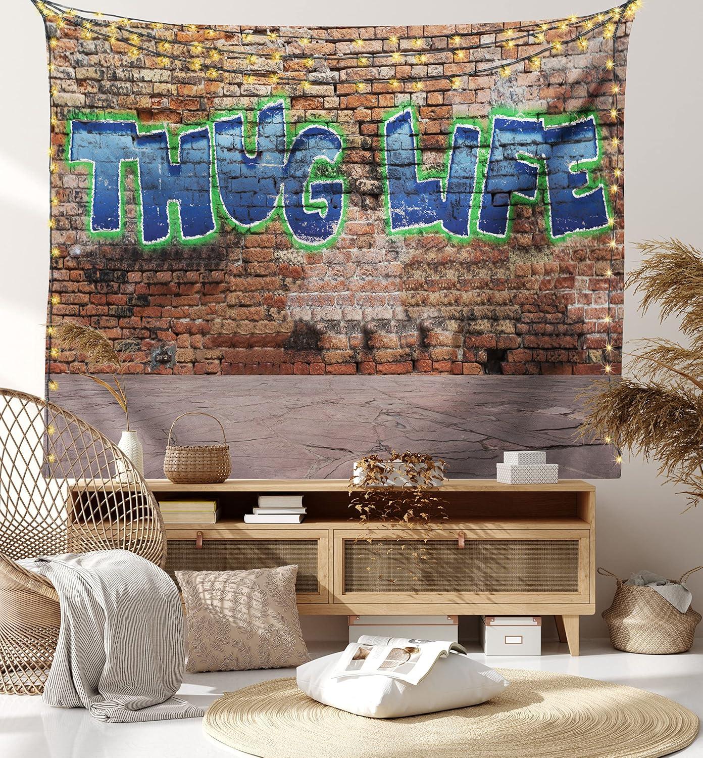 imageAmbesonne Antique Tapestry Old World Map Texture Nostalgic Plan Atlas Trace of Life Wide Wall Hanging for Bedroom Living Room Dorm 60 X 40 Khaki BeigeBrown Blue