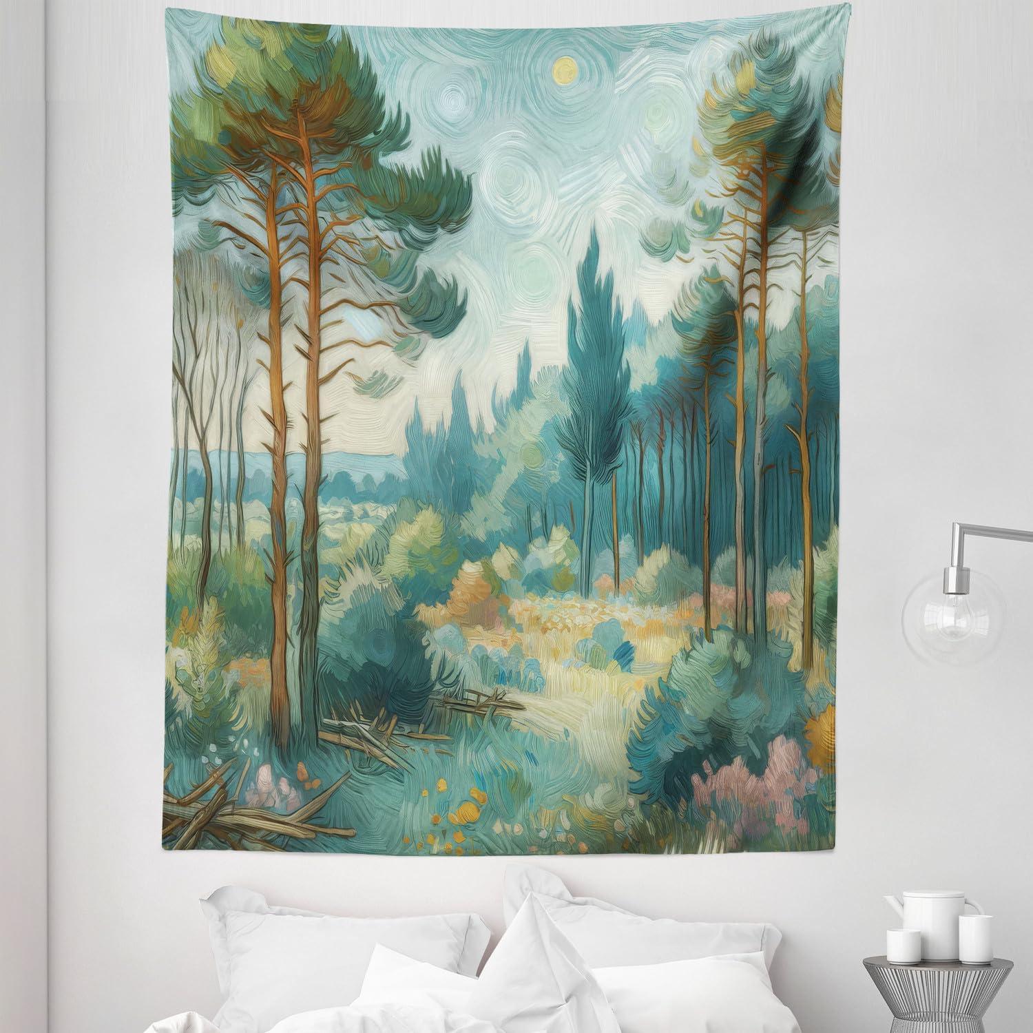 imageAmbesonne Antique Tapestry Old World Map Texture Nostalgic Plan Atlas Trace of Life Wide Wall Hanging for Bedroom Living Room Dorm 60 X 40 Khaki BeigeCadet Blue Green Amber