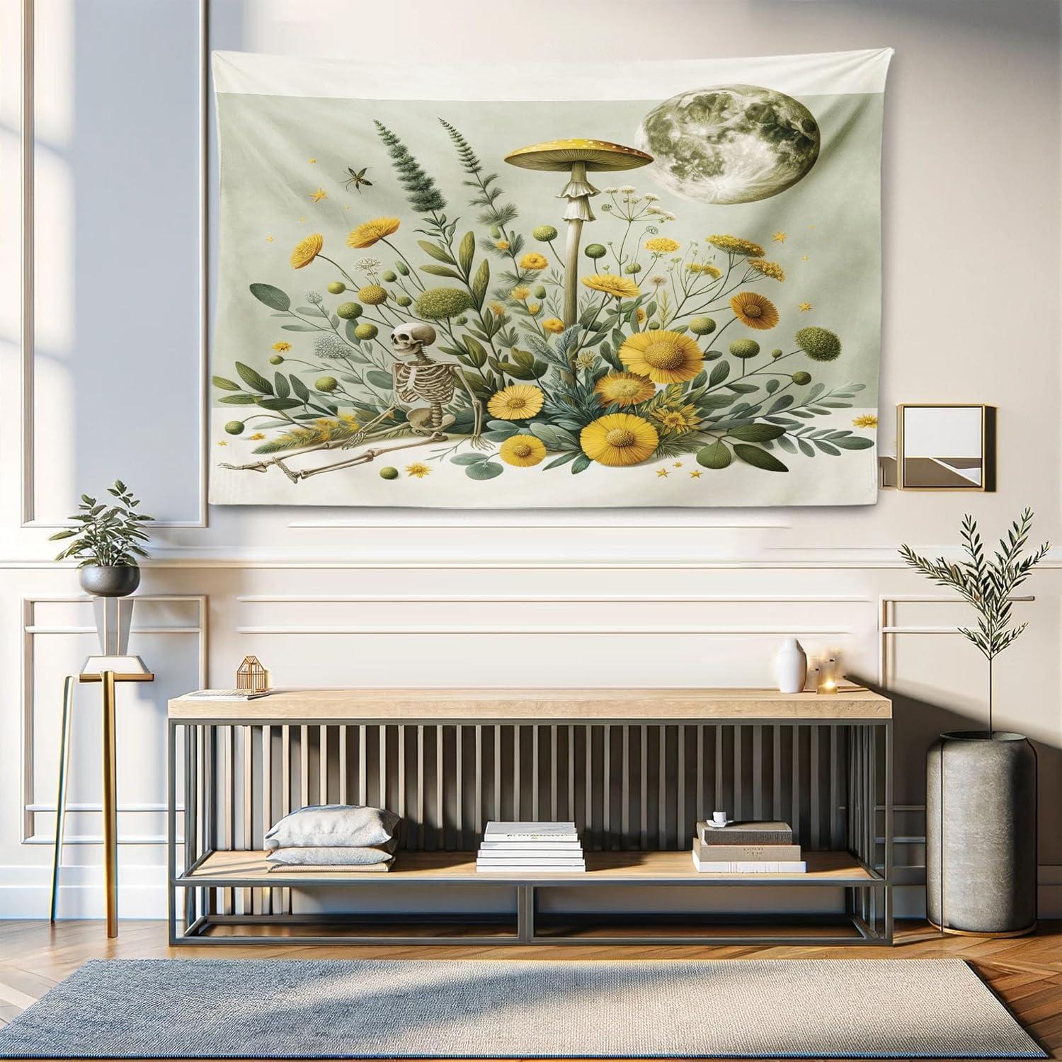 imageAmbesonne Antique Tapestry Old World Map Texture Nostalgic Plan Atlas Trace of Life Wide Wall Hanging for Bedroom Living Room Dorm 60 X 40 Khaki BeigePale Green Earth Yellow