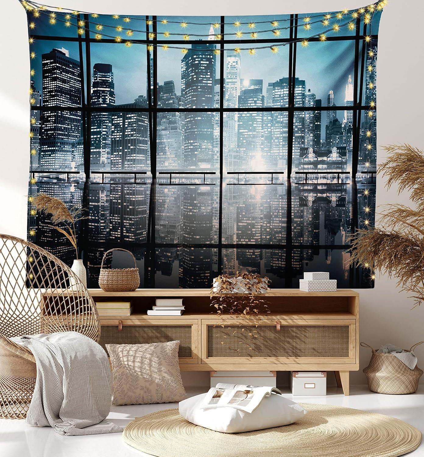 imageAmbesonne Antique Tapestry Old World Map Texture Nostalgic Plan Atlas Trace of Life Wide Wall Hanging for Bedroom Living Room Dorm 60 X 40 Khaki BeigeBlack Blue