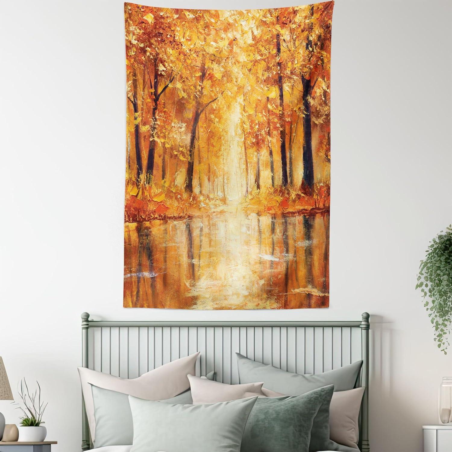 imageAmbesonne Antique Tapestry Old World Map Texture Nostalgic Plan Atlas Trace of Life Wide Wall Hanging for Bedroom Living Room Dorm 60 X 40 Khaki BeigeOrange Brown