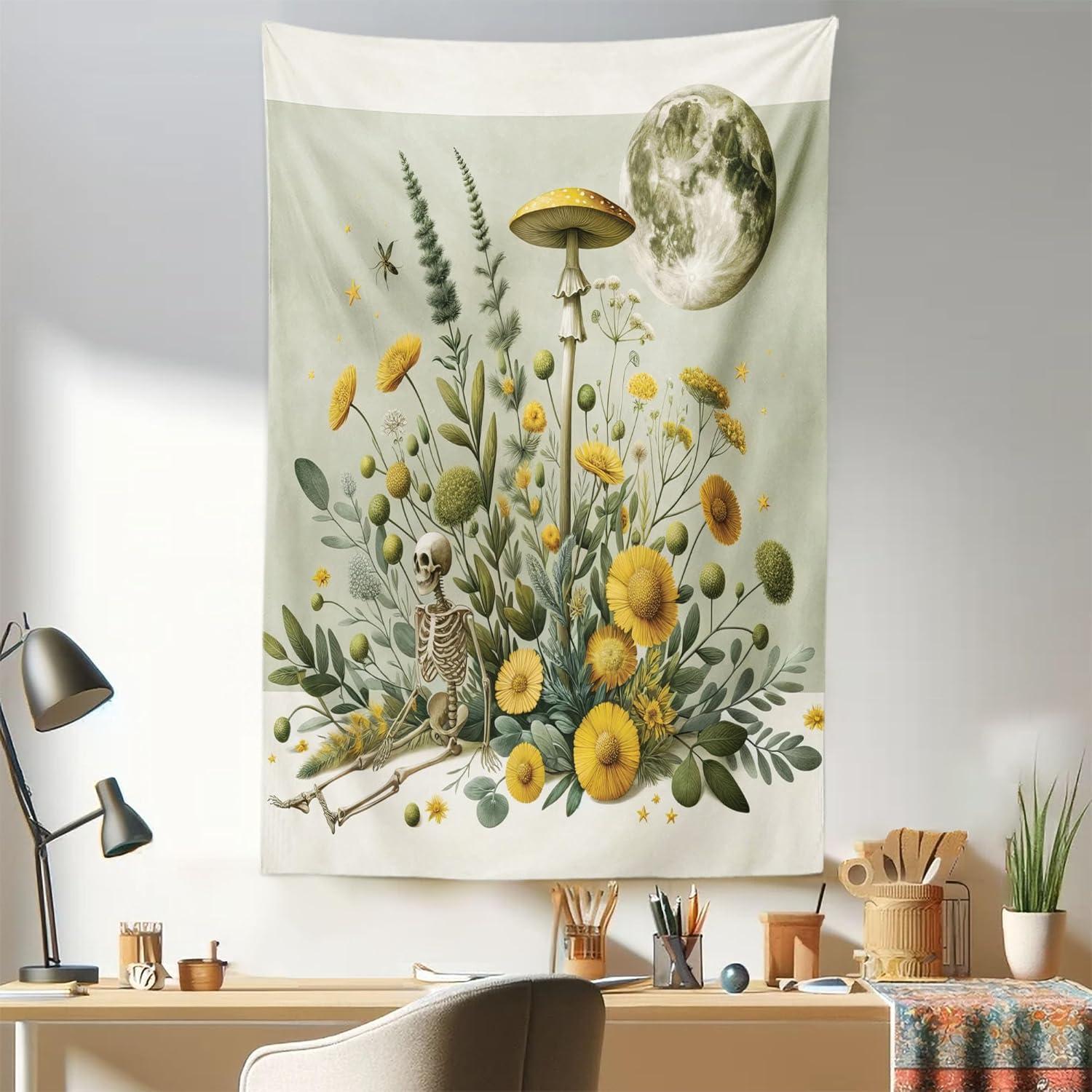 imageAmbesonne Antique Tapestry Old World Map Texture Nostalgic Plan Atlas Trace of Life Wide Wall Hanging for Bedroom Living Room Dorm 60 X 40 Khaki BeigePale Green Earth Yellow