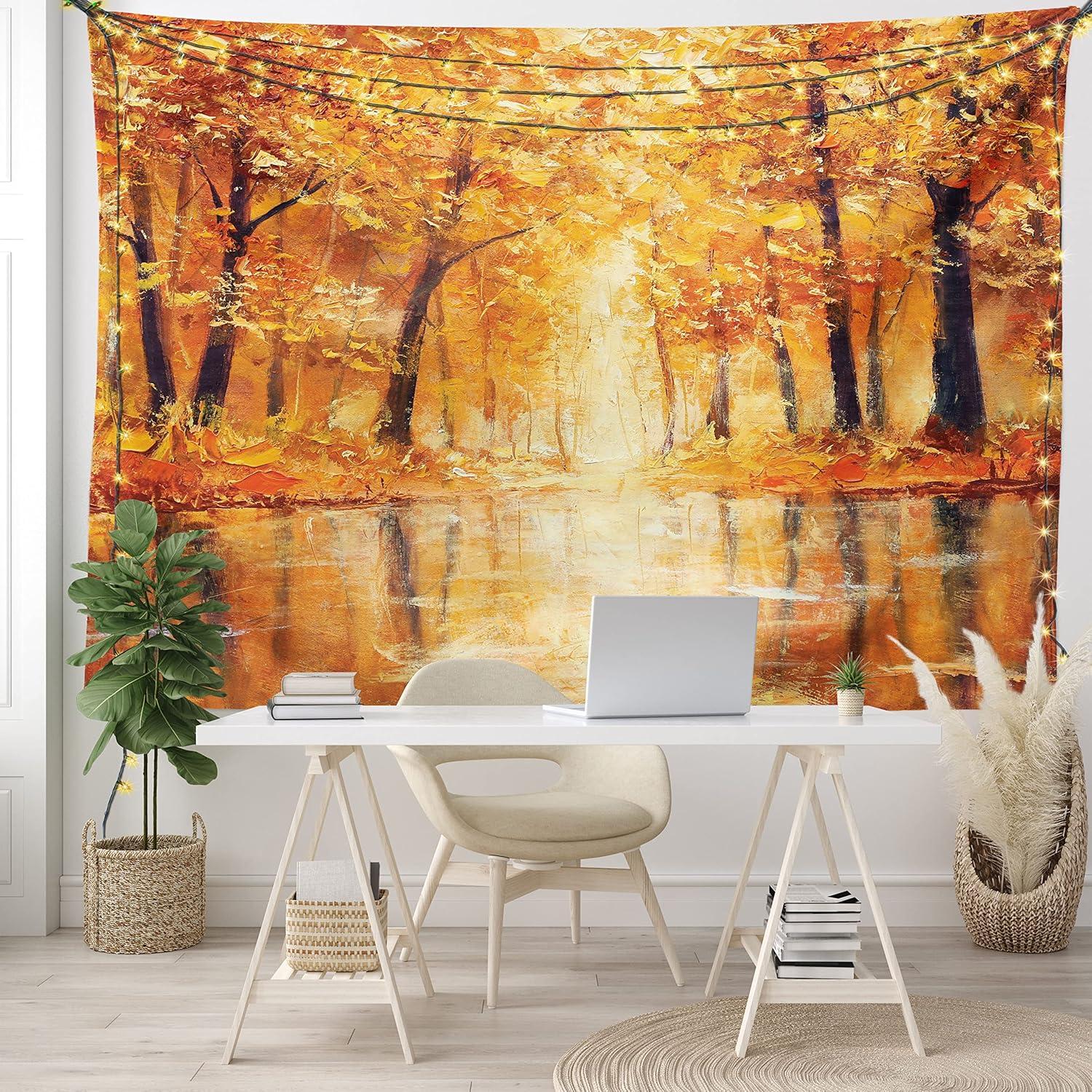 imageAmbesonne Antique Tapestry Old World Map Texture Nostalgic Plan Atlas Trace of Life Wide Wall Hanging for Bedroom Living Room Dorm 60 X 40 Khaki BeigeOrange Brown