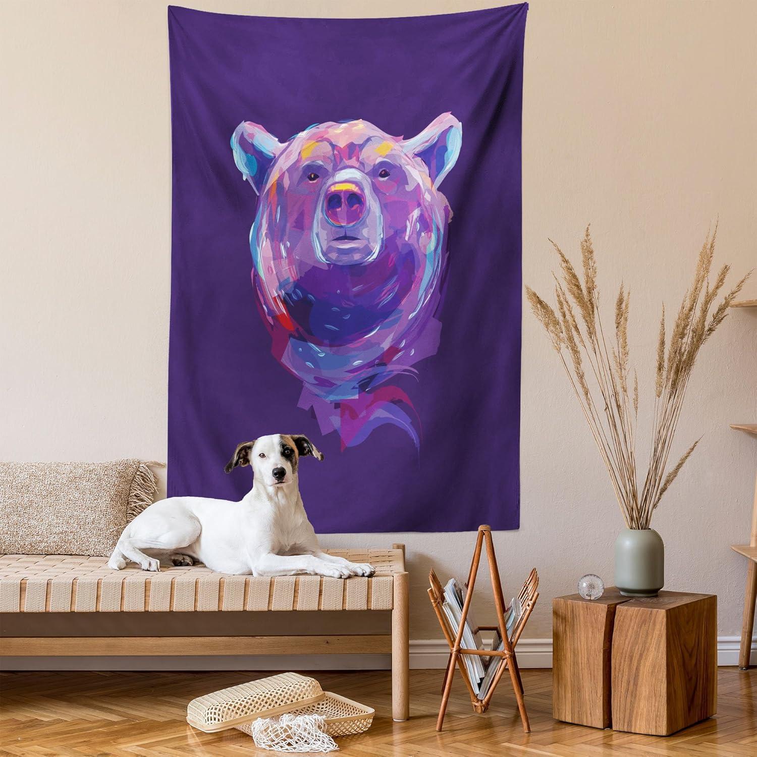 imageAmbesonne Antique Tapestry Old World Map Texture Nostalgic Plan Atlas Trace of Life Wide Wall Hanging for Bedroom Living Room Dorm 60 X 40 Khaki BeigePurple Pink Sky Blue