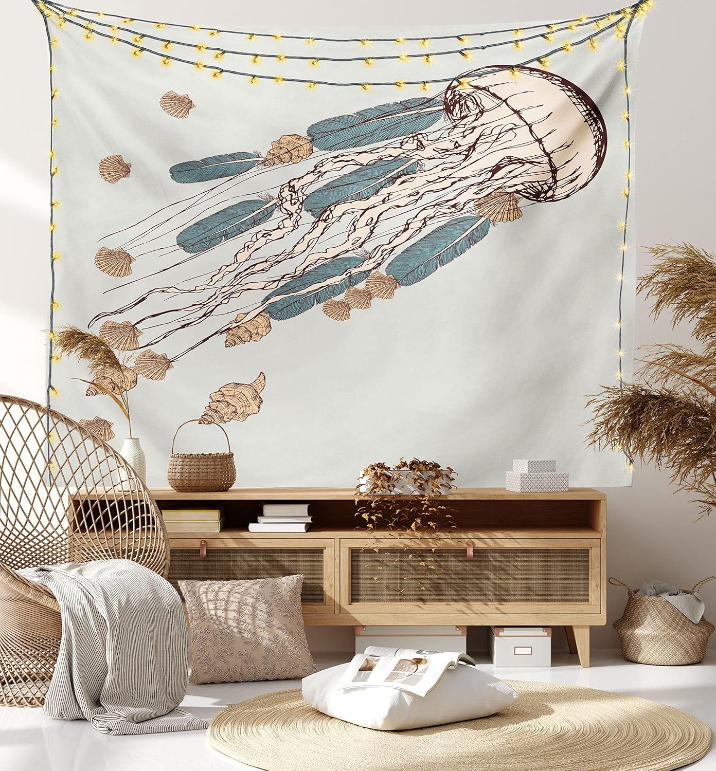 imageAmbesonne Antique Tapestry Old World Map Texture Nostalgic Plan Atlas Trace of Life Wide Wall Hanging for Bedroom Living Room Dorm 60 X 40 Khaki BeigeGrey Beige Brown