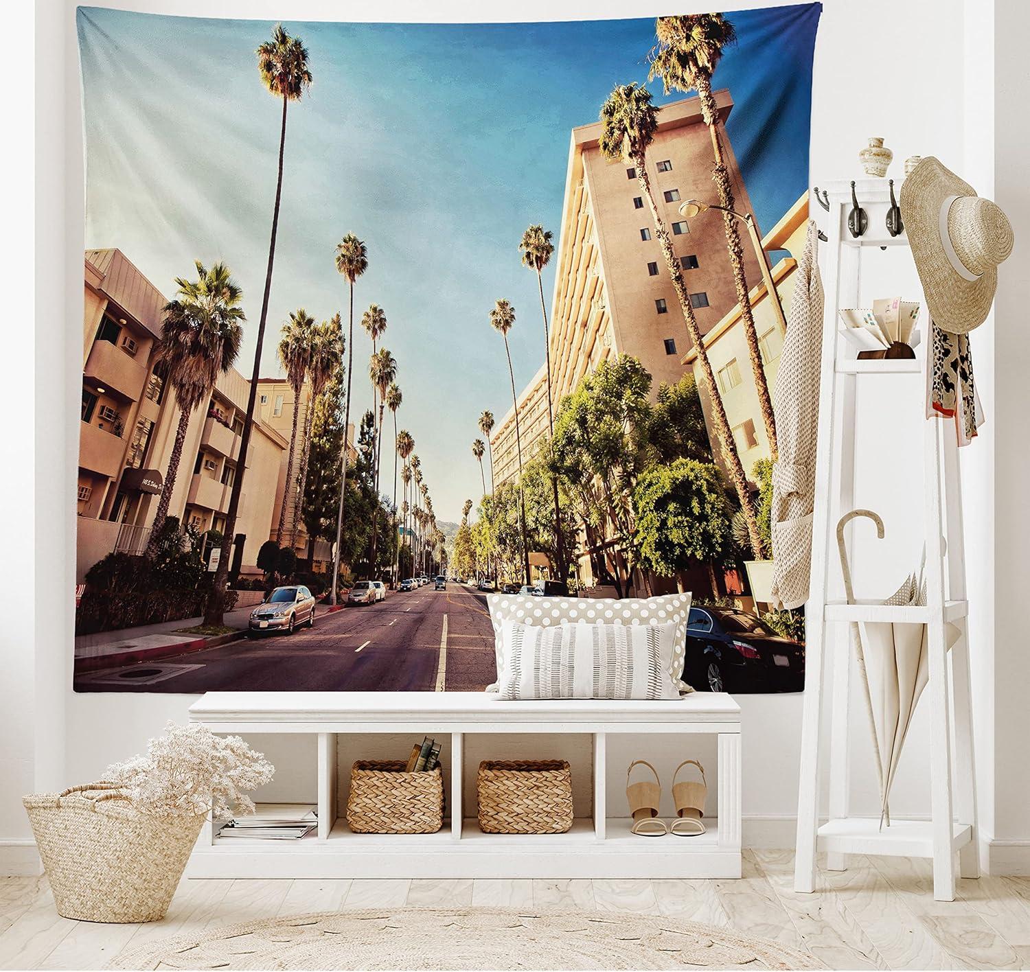 imageAmbesonne Antique Tapestry Old World Map Texture Nostalgic Plan Atlas Trace of Life Wide Wall Hanging for Bedroom Living Room Dorm 60 X 40 Khaki BeigePale Blue Peach Green