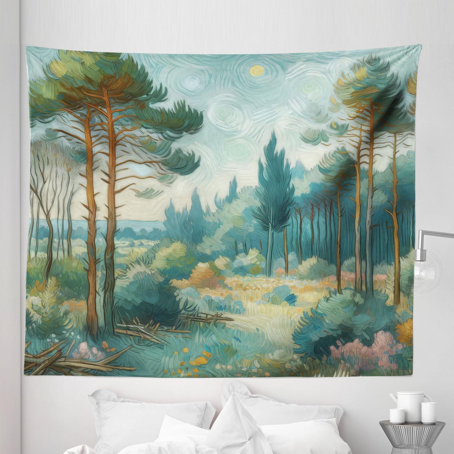 imageAmbesonne Antique Tapestry Old World Map Texture Nostalgic Plan Atlas Trace of Life Wide Wall Hanging for Bedroom Living Room Dorm 60 X 40 Khaki BeigeCadet Blue Green Amber