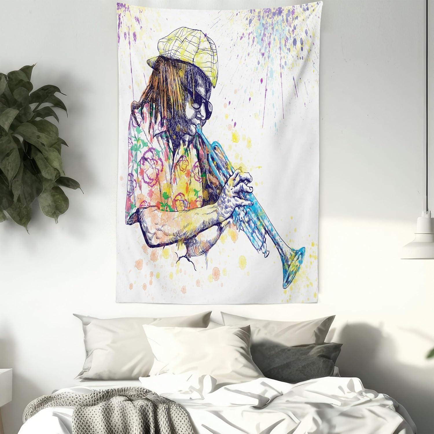 imageAmbesonne Antique Tapestry Old World Map Texture Nostalgic Plan Atlas Trace of Life Wide Wall Hanging for Bedroom Living Room Dorm 60 X 40 Khaki BeigePurple Yellow