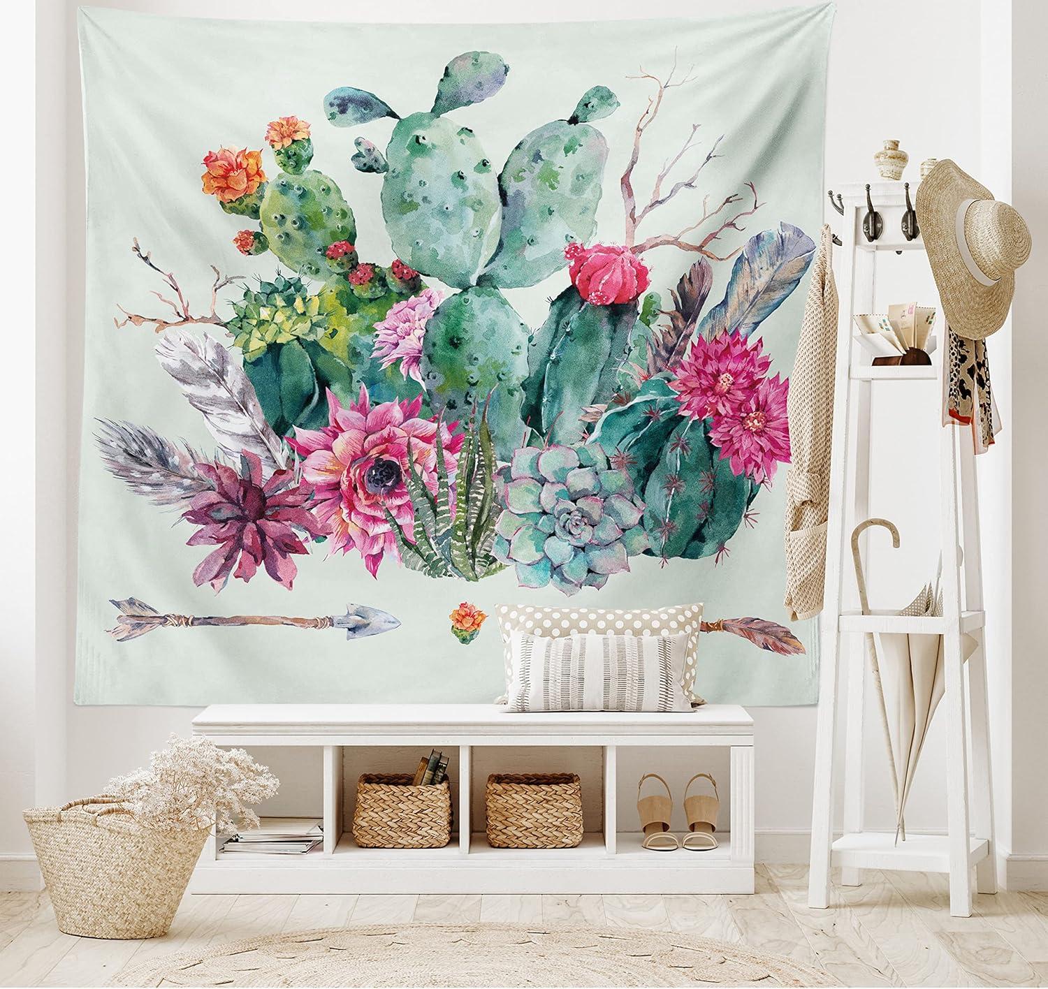 imageAmbesonne Antique Tapestry Old World Map Texture Nostalgic Plan Atlas Trace of Life Wide Wall Hanging for Bedroom Living Room Dorm 60 X 40 Khaki BeigeRose Green Brown
