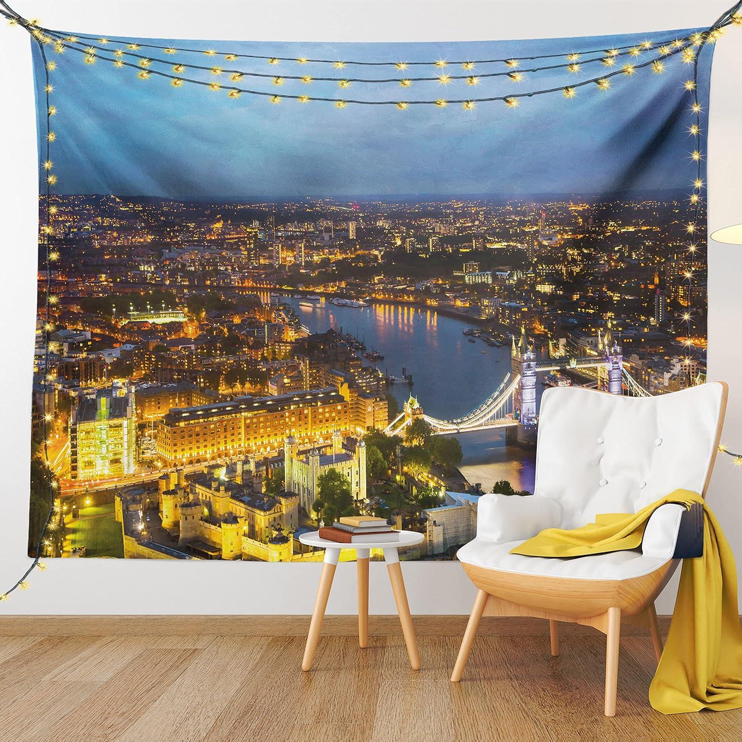 imageAmbesonne Antique Tapestry Old World Map Texture Nostalgic Plan Atlas Trace of Life Wide Wall Hanging for Bedroom Living Room Dorm 60 X 40 Khaki BeigeYellow Bluegrey