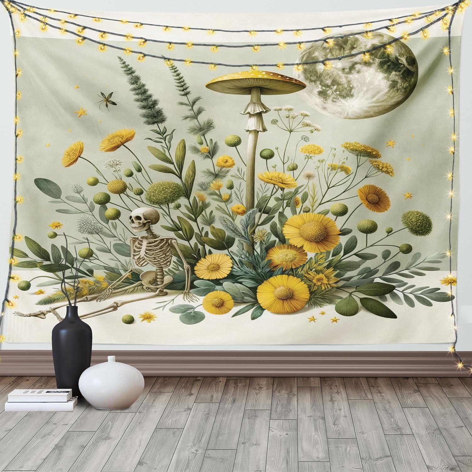 imageAmbesonne Antique Tapestry Old World Map Texture Nostalgic Plan Atlas Trace of Life Wide Wall Hanging for Bedroom Living Room Dorm 60 X 40 Khaki BeigePale Green Earth Yellow