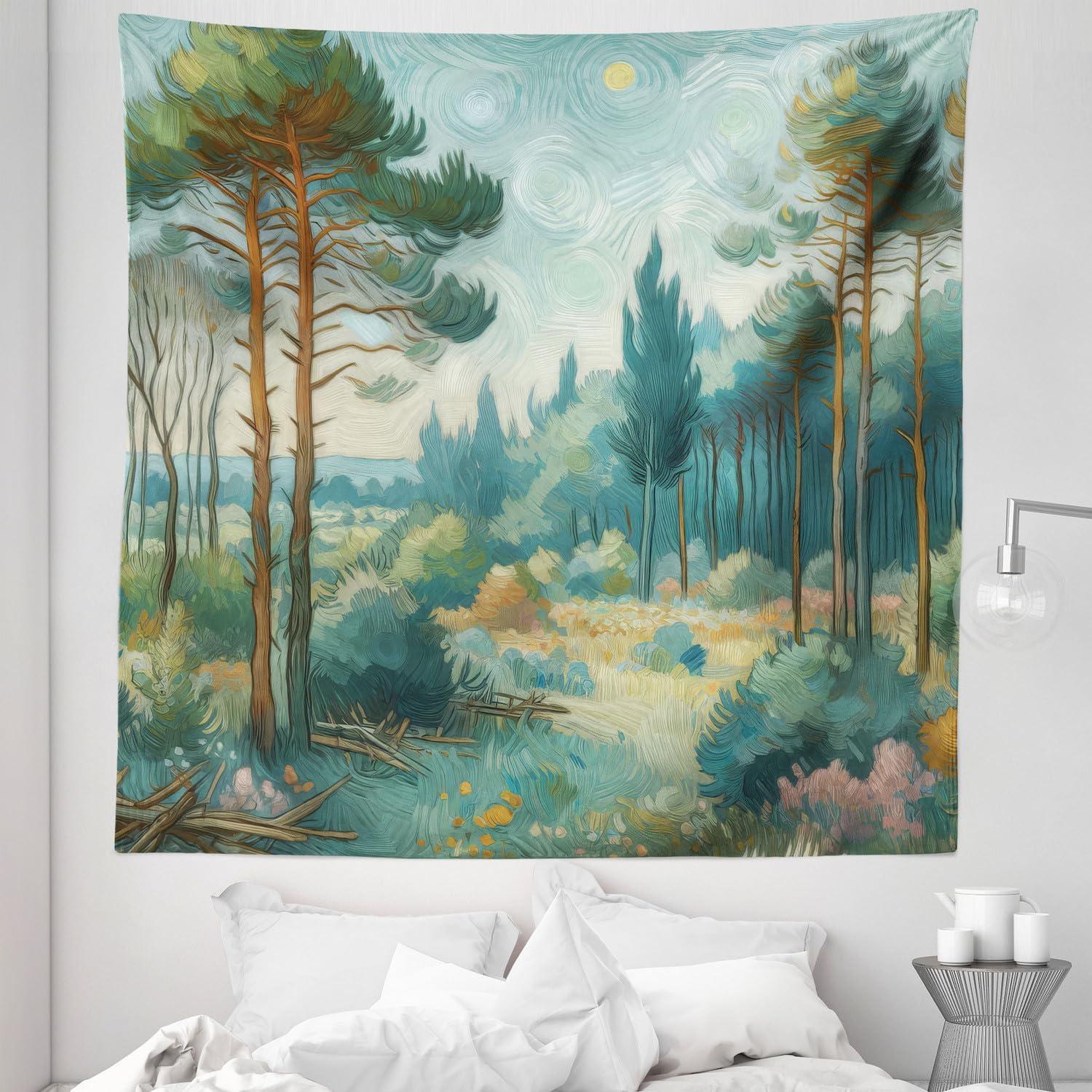 imageAmbesonne Antique Tapestry Old World Map Texture Nostalgic Plan Atlas Trace of Life Wide Wall Hanging for Bedroom Living Room Dorm 60 X 40 Khaki BeigeCadet Blue Green Amber