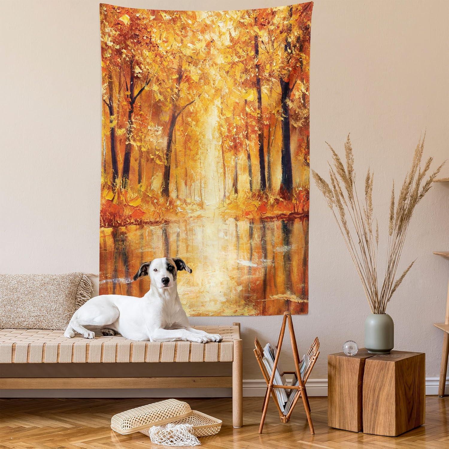 imageAmbesonne Antique Tapestry Old World Map Texture Nostalgic Plan Atlas Trace of Life Wide Wall Hanging for Bedroom Living Room Dorm 60 X 40 Khaki BeigeOrange Brown