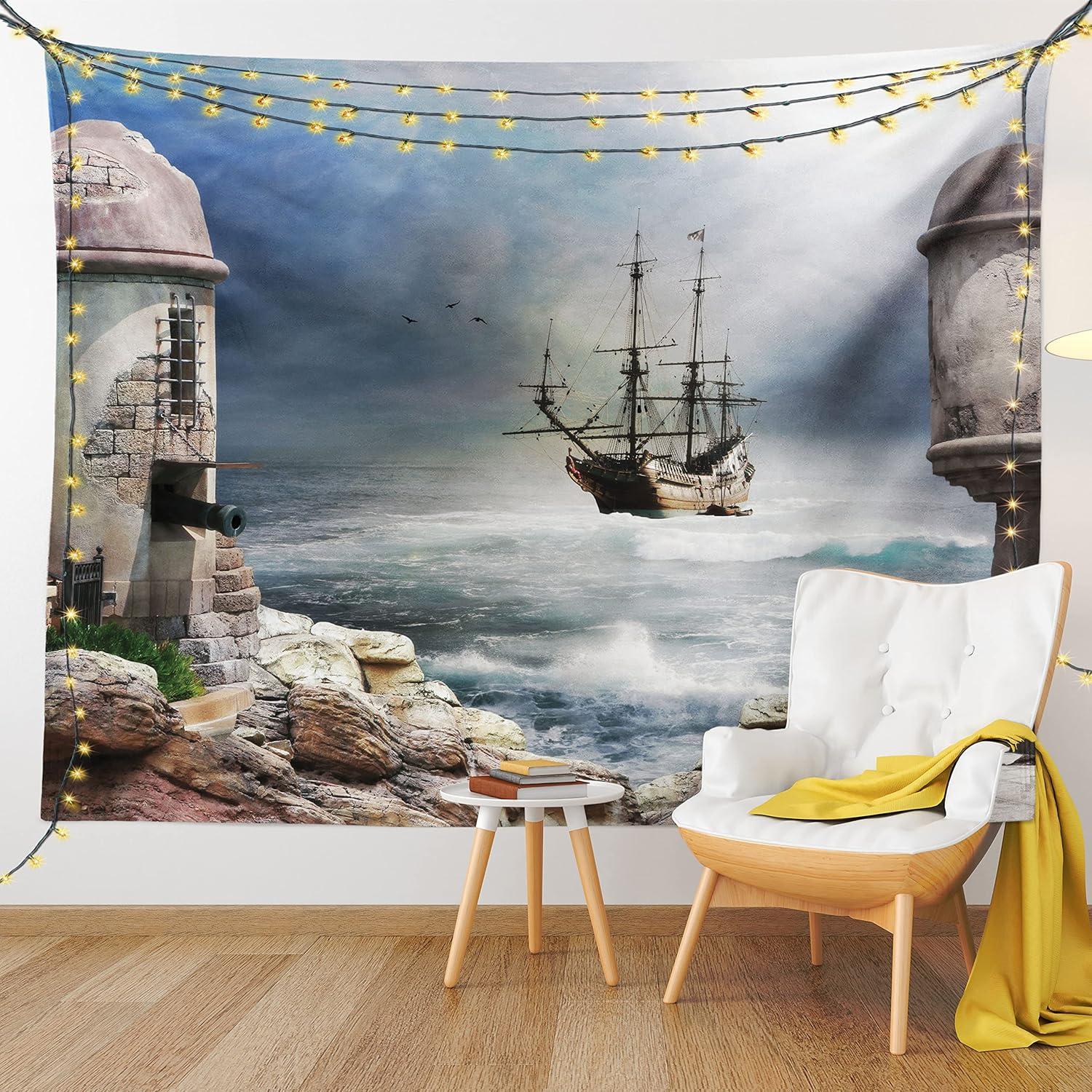 imageAmbesonne Antique Tapestry Old World Map Texture Nostalgic Plan Atlas Trace of Life Wide Wall Hanging for Bedroom Living Room Dorm 60 X 40 Khaki BeigePale Muave Beige