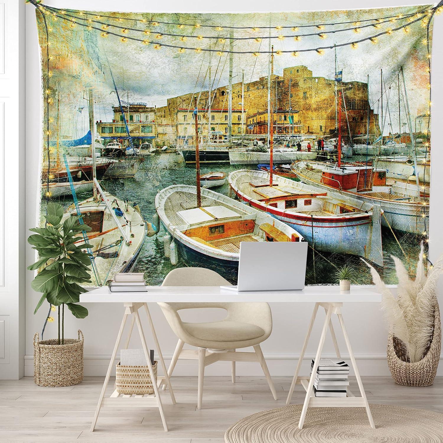 imageAmbesonne Antique Tapestry Old World Map Texture Nostalgic Plan Atlas Trace of Life Wide Wall Hanging for Bedroom Living Room Dorm 60 X 40 Khaki BeigeEarth Yellow