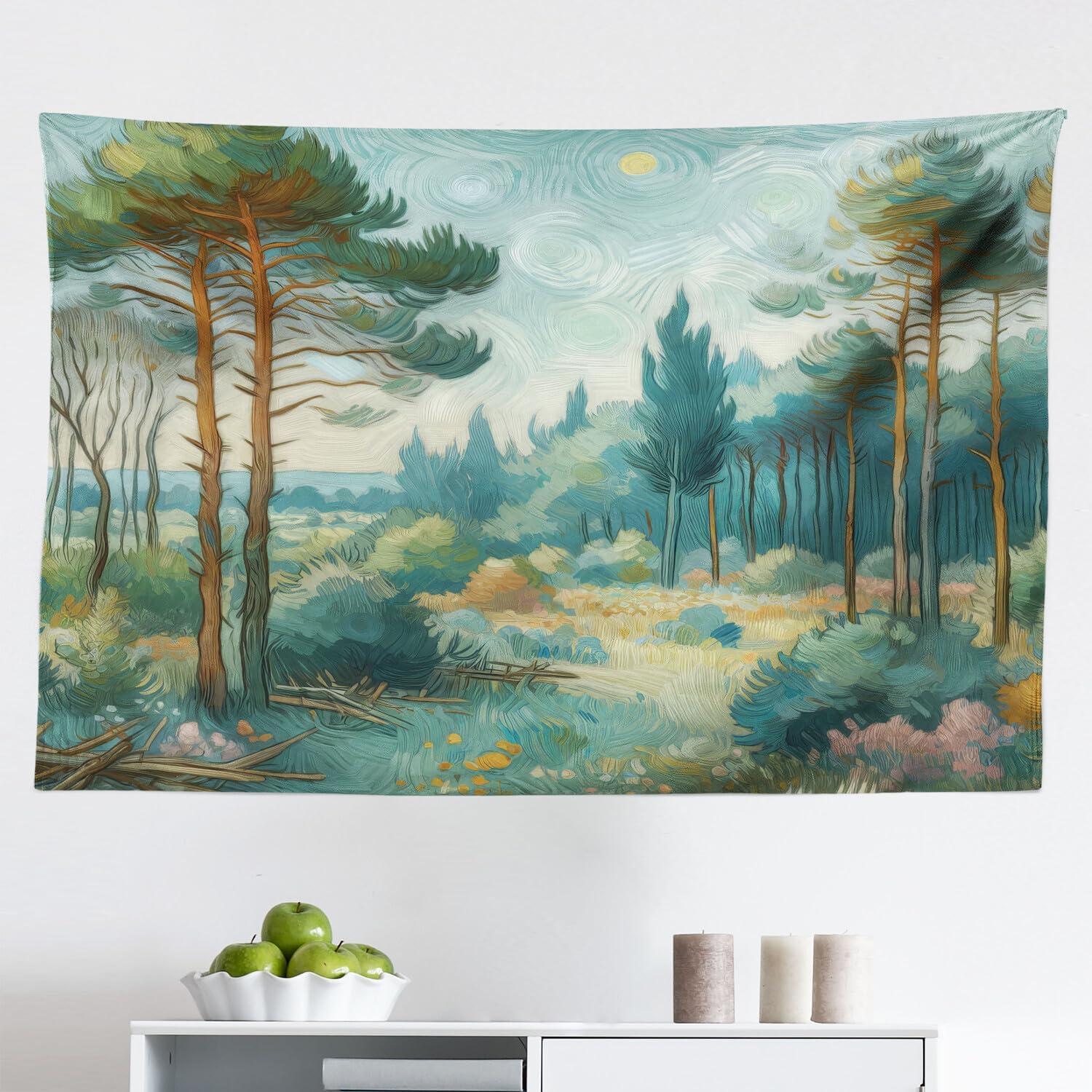 imageAmbesonne Antique Tapestry Old World Map Texture Nostalgic Plan Atlas Trace of Life Wide Wall Hanging for Bedroom Living Room Dorm 60 X 40 Khaki BeigeCadet Blue Green Amber