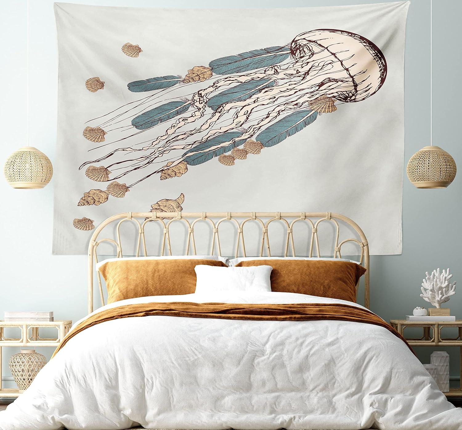imageAmbesonne Antique Tapestry Old World Map Texture Nostalgic Plan Atlas Trace of Life Wide Wall Hanging for Bedroom Living Room Dorm 60 X 40 Khaki BeigeGrey Beige Brown