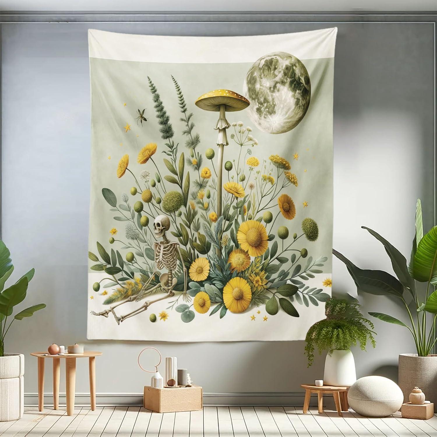 imageAmbesonne Antique Tapestry Old World Map Texture Nostalgic Plan Atlas Trace of Life Wide Wall Hanging for Bedroom Living Room Dorm 60 X 40 Khaki BeigePale Green Earth Yellow