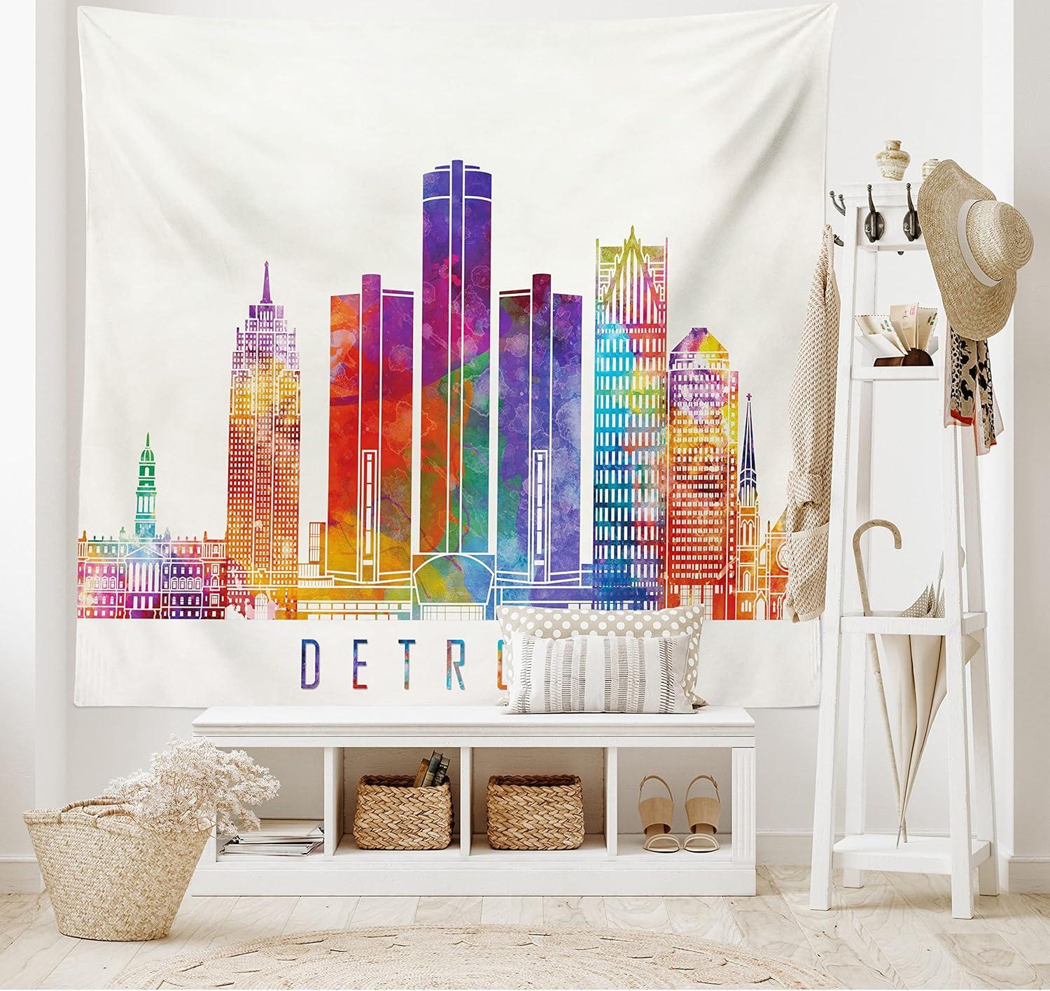 imageAmbesonne Antique Tapestry Old World Map Texture Nostalgic Plan Atlas Trace of Life Wide Wall Hanging for Bedroom Living Room Dorm 60 X 40 Khaki BeigeIvory
