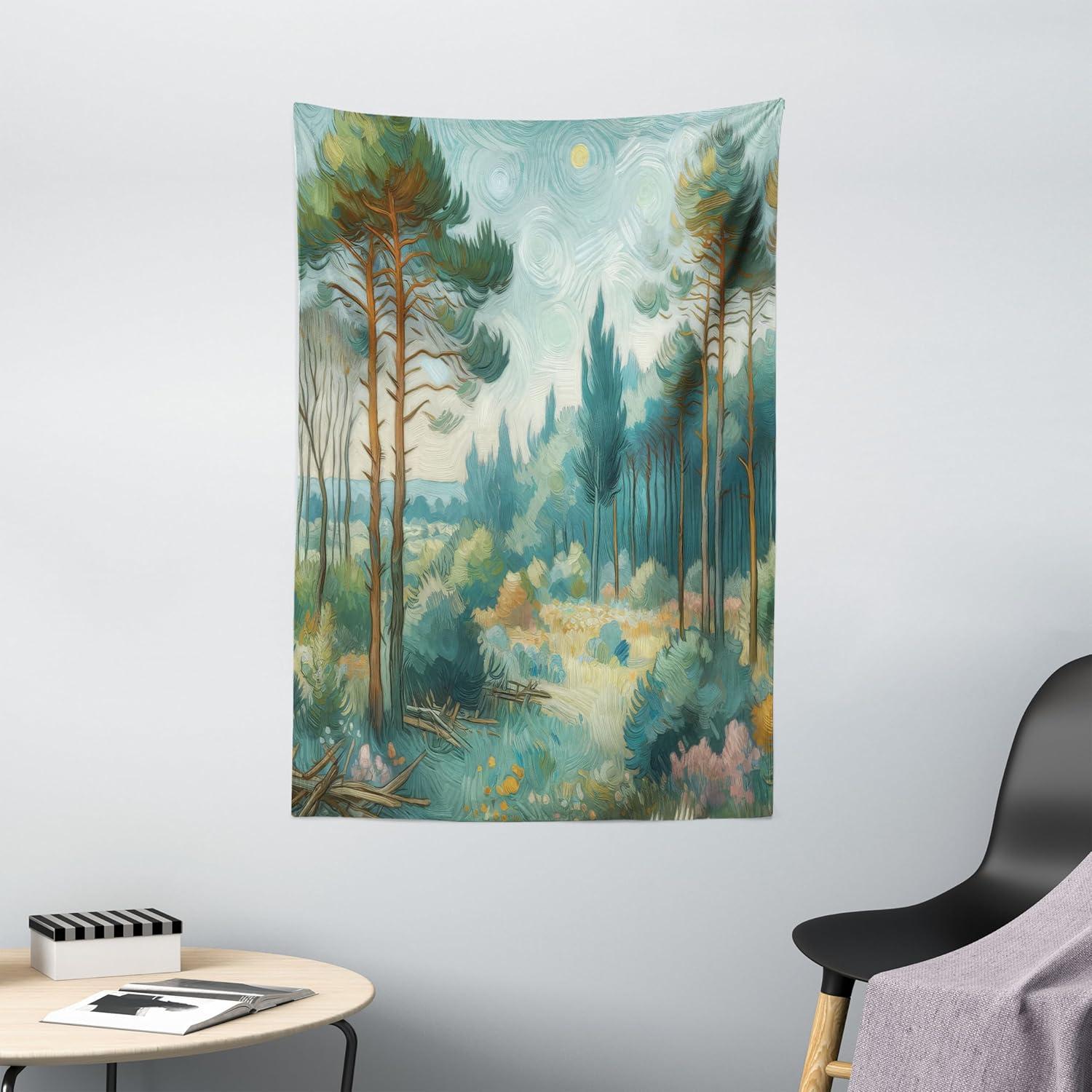 imageAmbesonne Antique Tapestry Old World Map Texture Nostalgic Plan Atlas Trace of Life Wide Wall Hanging for Bedroom Living Room Dorm 60 X 40 Khaki BeigeCadet Blue Green Amber
