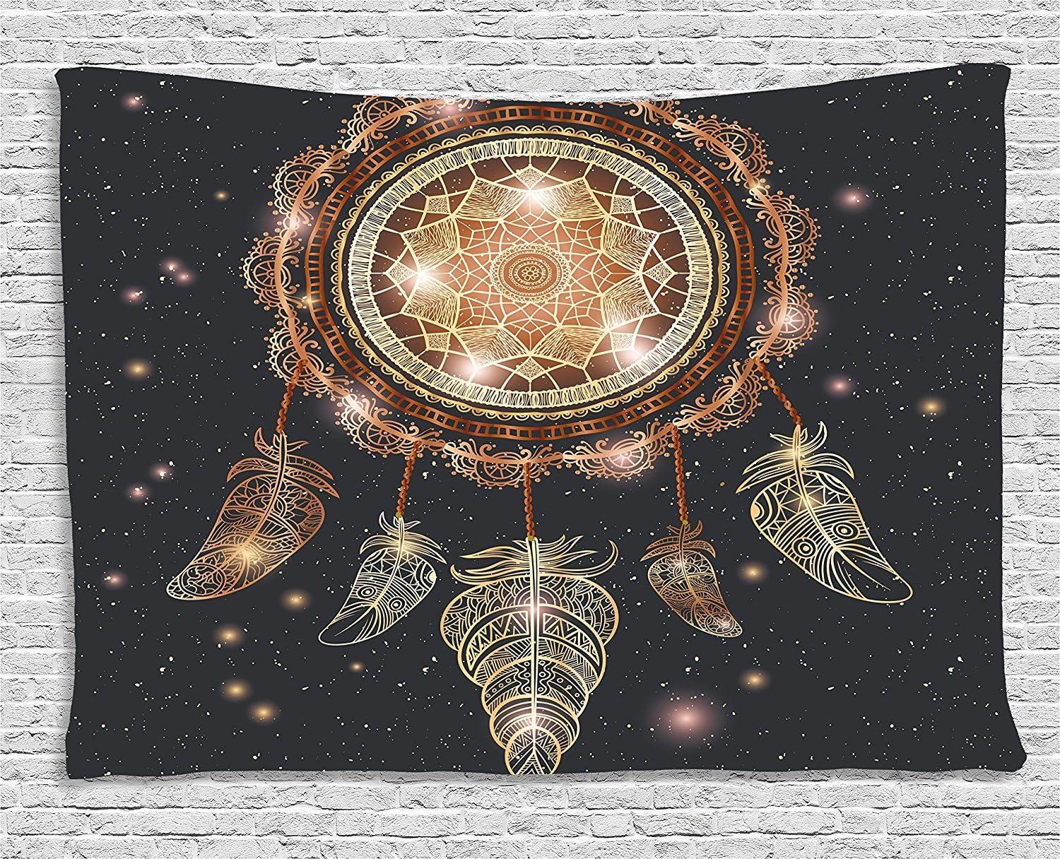 imageAmbesonne Antique Tapestry Old World Map Texture Nostalgic Plan Atlas Trace of Life Wide Wall Hanging for Bedroom Living Room Dorm 60 X 40 Khaki BeigeDark Grey