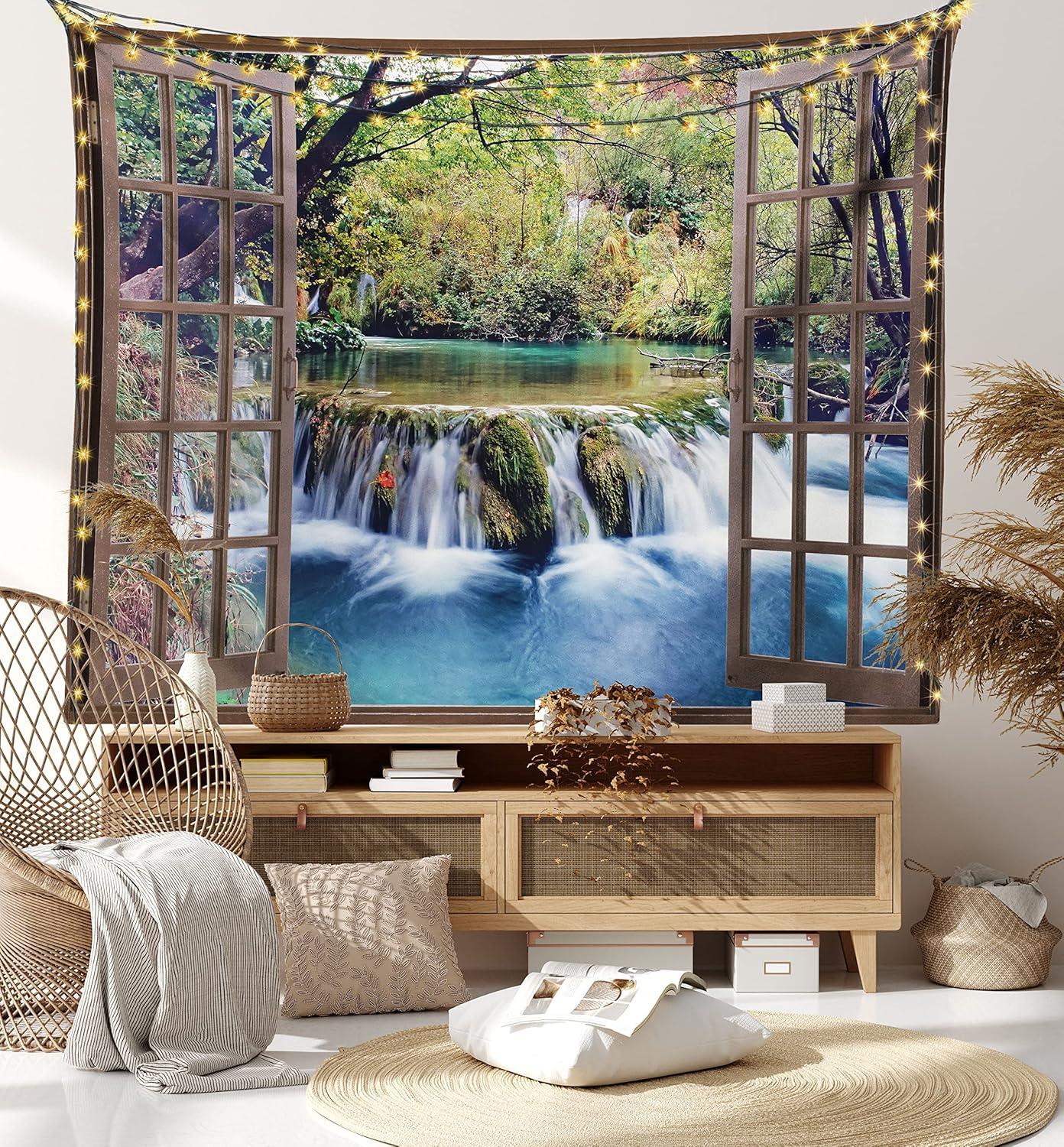 imageAmbesonne Antique Tapestry Old World Map Texture Nostalgic Plan Atlas Trace of Life Wide Wall Hanging for Bedroom Living Room Dorm 60 X 40 Khaki BeigeBrown Black