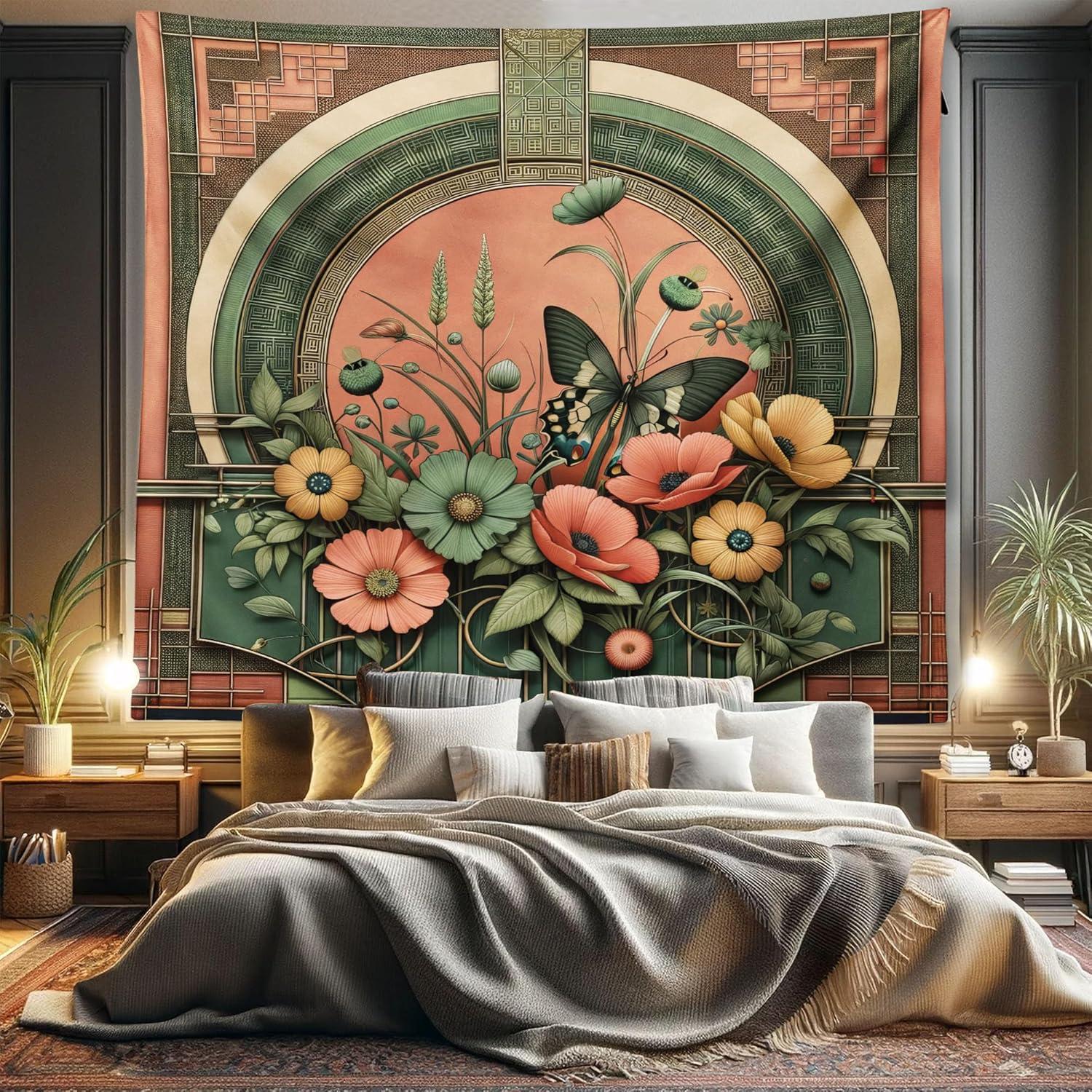 imageAmbesonne Antique Tapestry Old World Map Texture Nostalgic Plan Atlas Trace of Life Wide Wall Hanging for Bedroom Living Room Dorm 60 X 40 Khaki BeigeDark Salmon Laurel Green