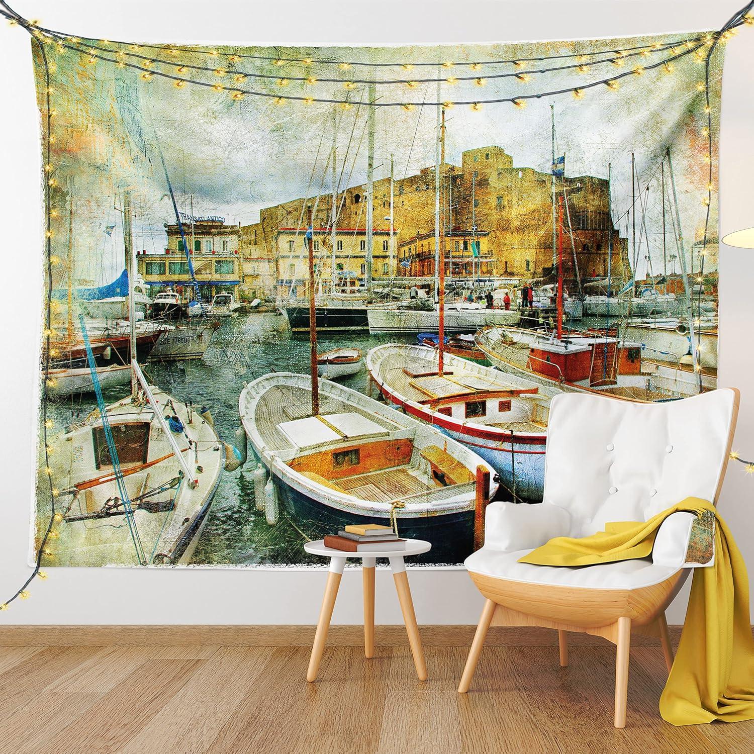 imageAmbesonne Antique Tapestry Old World Map Texture Nostalgic Plan Atlas Trace of Life Wide Wall Hanging for Bedroom Living Room Dorm 60 X 40 Khaki BeigeEarth Yellow