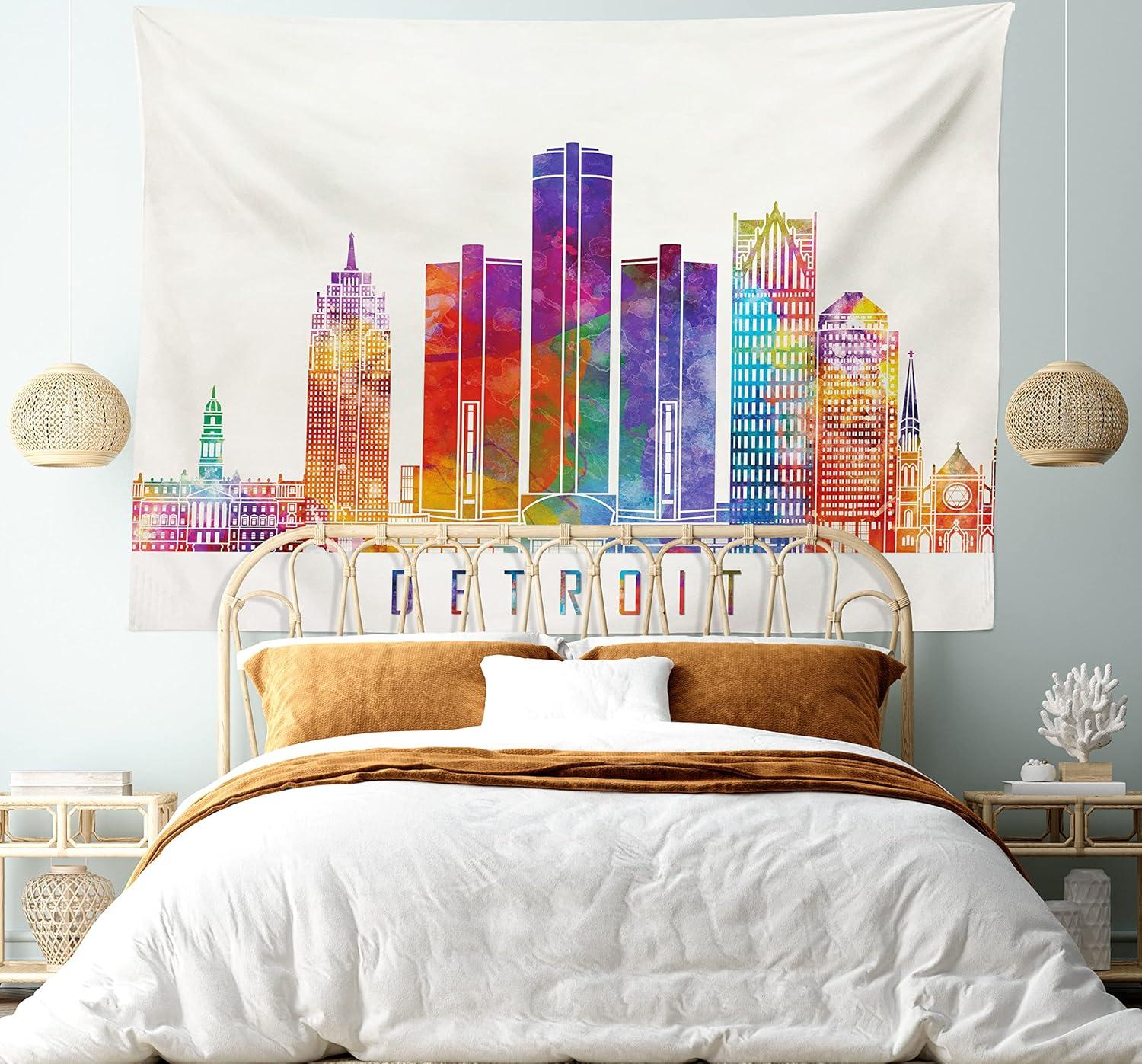 imageAmbesonne Antique Tapestry Old World Map Texture Nostalgic Plan Atlas Trace of Life Wide Wall Hanging for Bedroom Living Room Dorm 60 X 40 Khaki BeigeIvory
