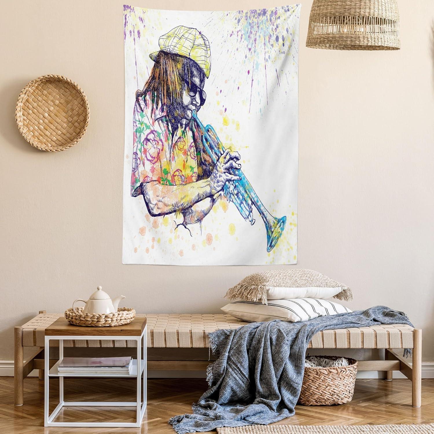 imageAmbesonne Antique Tapestry Old World Map Texture Nostalgic Plan Atlas Trace of Life Wide Wall Hanging for Bedroom Living Room Dorm 60 X 40 Khaki BeigePurple Yellow