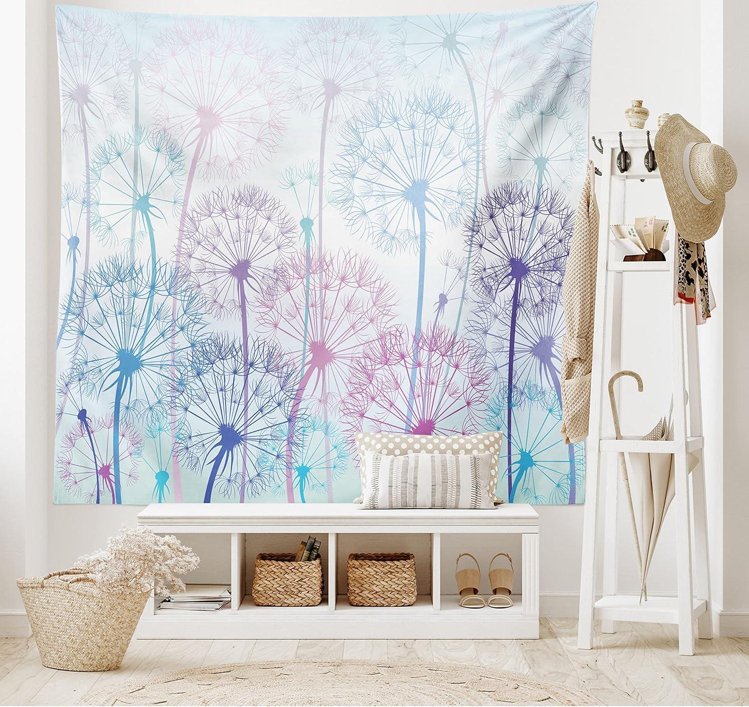 imageAmbesonne Antique Tapestry Old World Map Texture Nostalgic Plan Atlas Trace of Life Wide Wall Hanging for Bedroom Living Room Dorm 60 X 40 Khaki BeigePale Blue Violet Pink