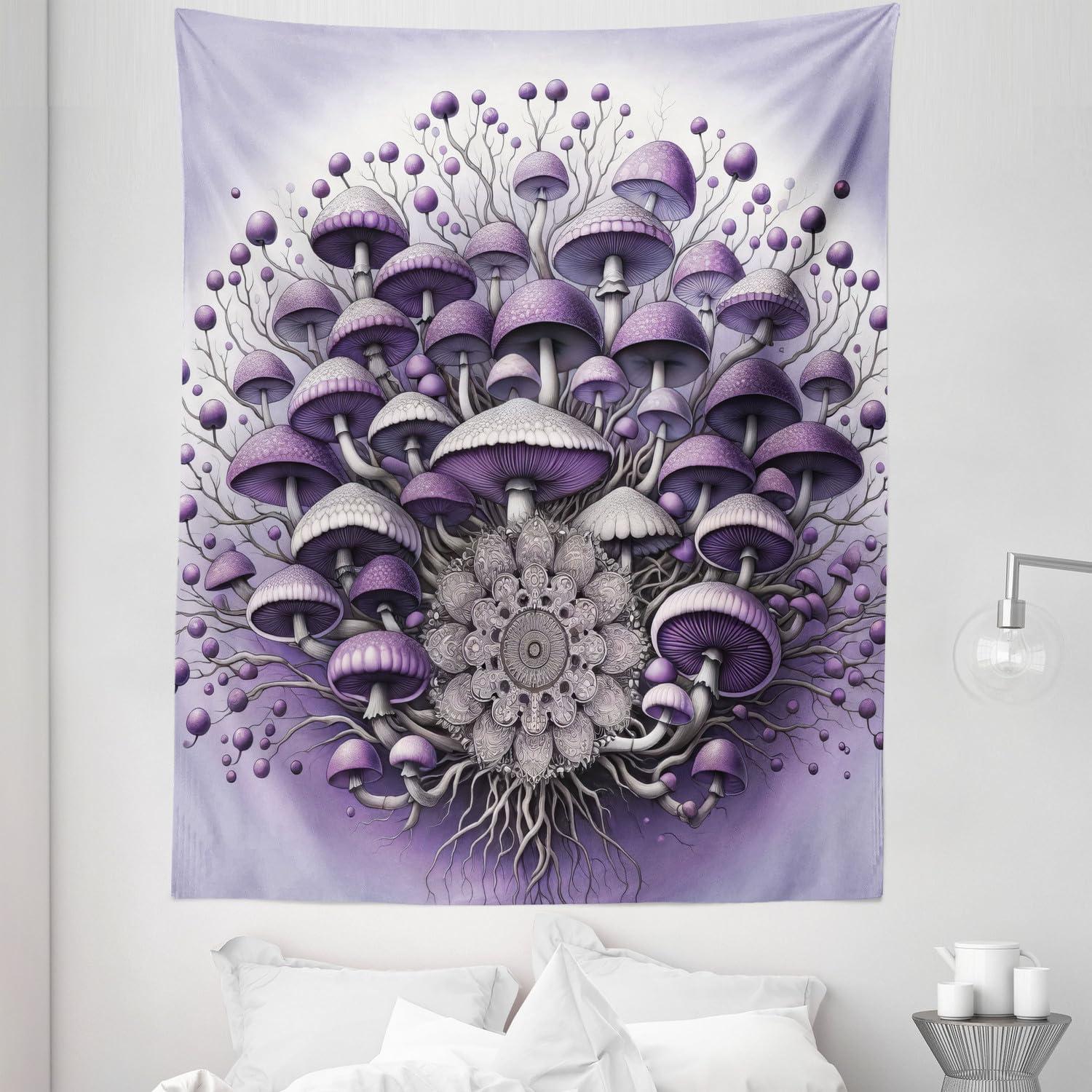 imageAmbesonne Antique Tapestry Old World Map Texture Nostalgic Plan Atlas Trace of Life Wide Wall Hanging for Bedroom Living Room Dorm 60 X 40 Khaki BeigeLilac Violet