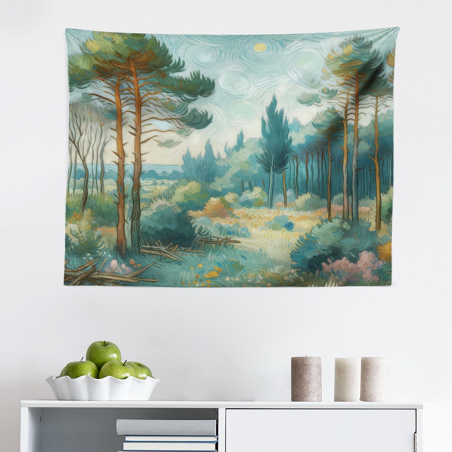 imageAmbesonne Antique Tapestry Old World Map Texture Nostalgic Plan Atlas Trace of Life Wide Wall Hanging for Bedroom Living Room Dorm 60 X 40 Khaki BeigeCadet Blue Green Amber