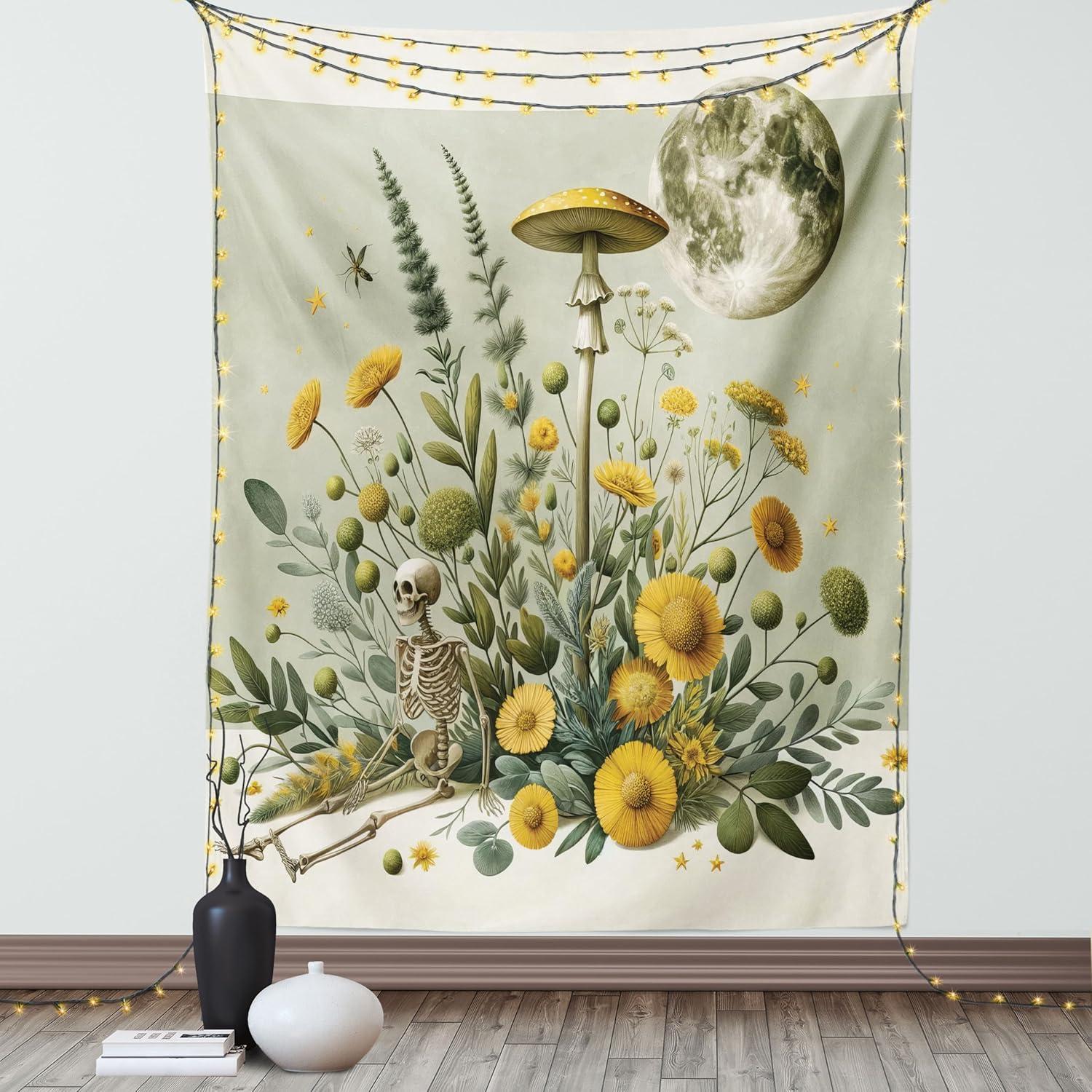 imageAmbesonne Antique Tapestry Old World Map Texture Nostalgic Plan Atlas Trace of Life Wide Wall Hanging for Bedroom Living Room Dorm 60 X 40 Khaki BeigePale Green Earth Yellow