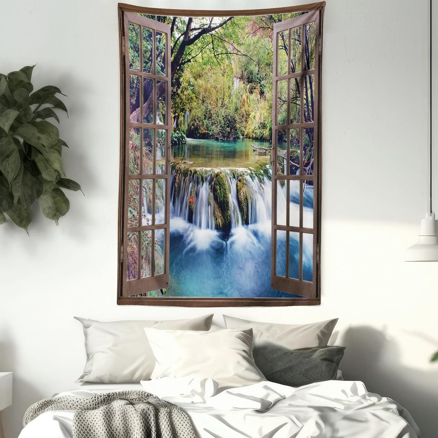 imageAmbesonne Antique Tapestry Old World Map Texture Nostalgic Plan Atlas Trace of Life Wide Wall Hanging for Bedroom Living Room Dorm 60 X 40 Khaki BeigeBrown Black