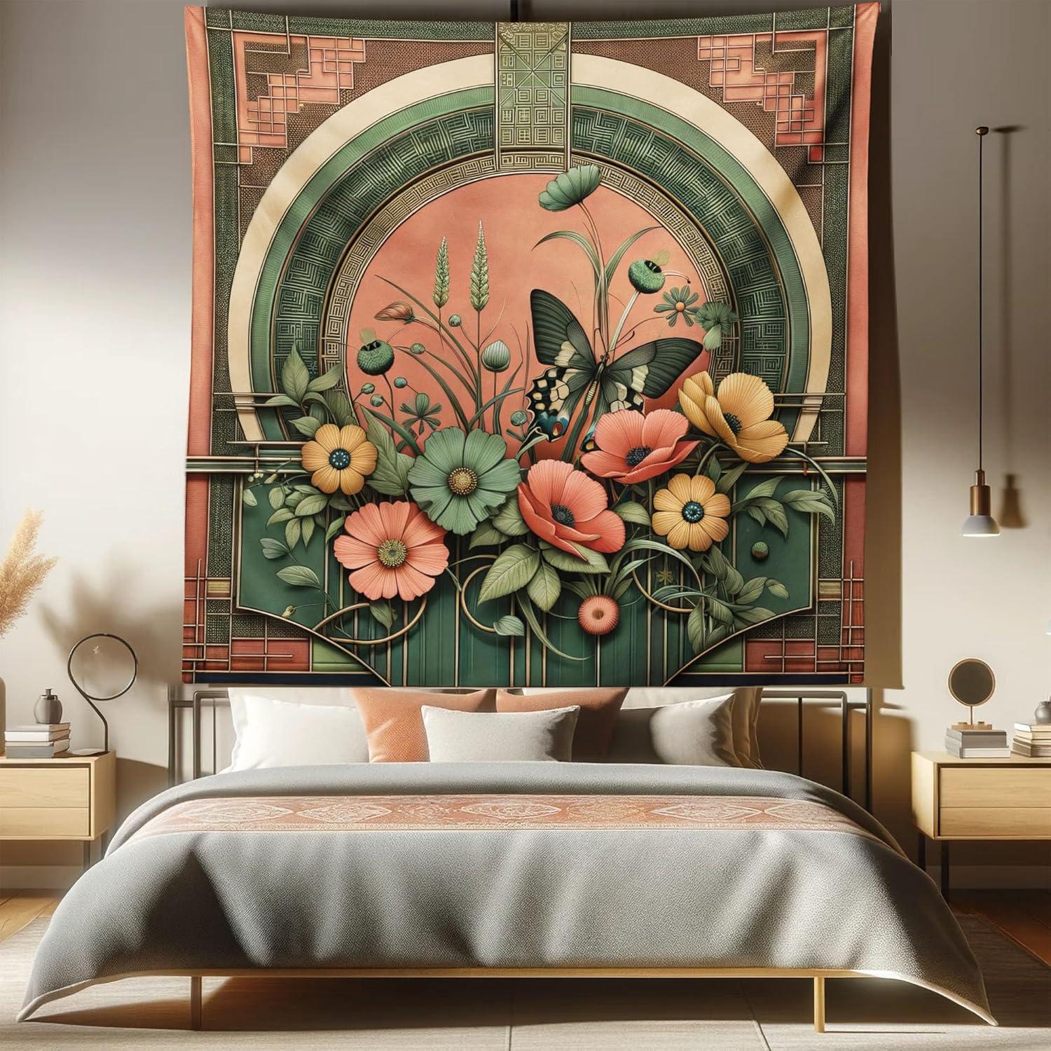 imageAmbesonne Antique Tapestry Old World Map Texture Nostalgic Plan Atlas Trace of Life Wide Wall Hanging for Bedroom Living Room Dorm 60 X 40 Khaki BeigeDark Salmon Laurel Green