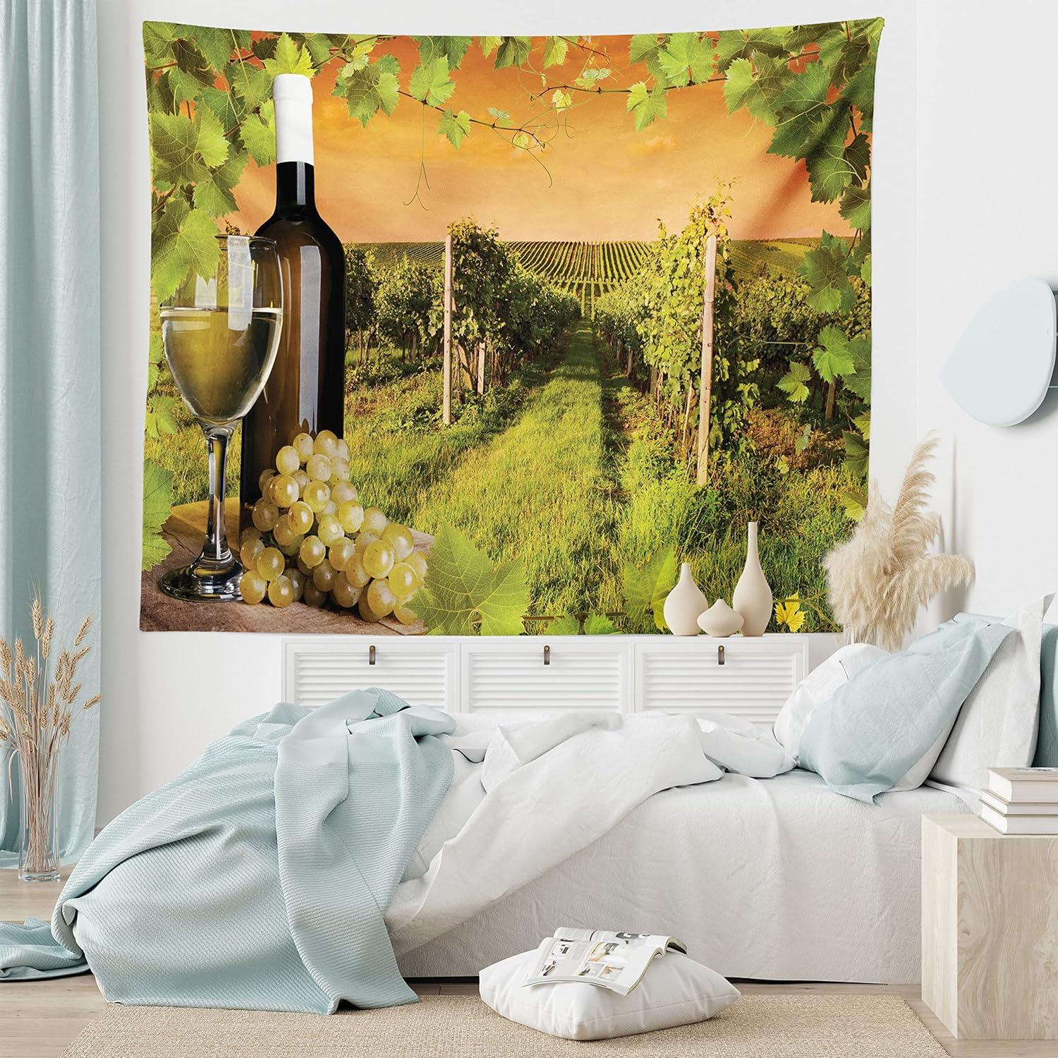 imageAmbesonne Antique Tapestry Old World Map Texture Nostalgic Plan Atlas Trace of Life Wide Wall Hanging for Bedroom Living Room Dorm 60 X 40 Khaki BeigeGreen Orange