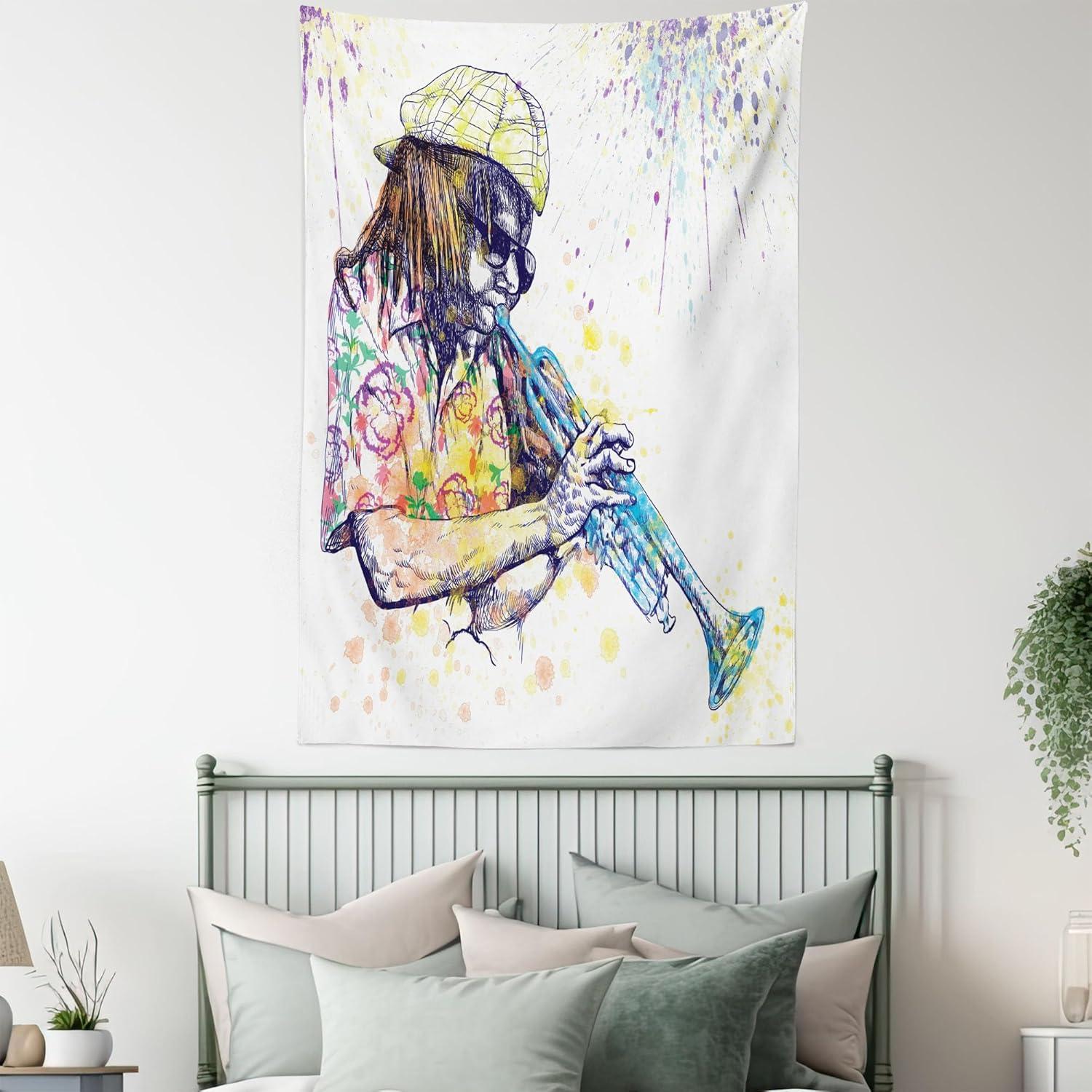 imageAmbesonne Antique Tapestry Old World Map Texture Nostalgic Plan Atlas Trace of Life Wide Wall Hanging for Bedroom Living Room Dorm 60 X 40 Khaki BeigePurple Yellow