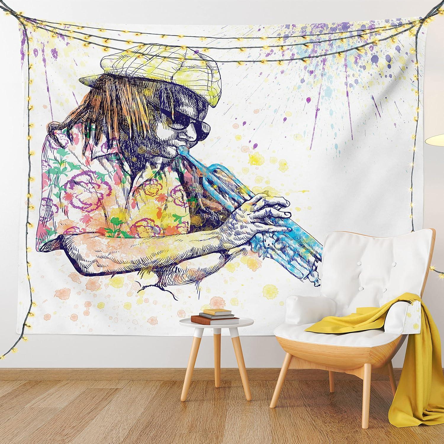 imageAmbesonne Antique Tapestry Old World Map Texture Nostalgic Plan Atlas Trace of Life Wide Wall Hanging for Bedroom Living Room Dorm 60 X 40 Khaki BeigePurple Yellow