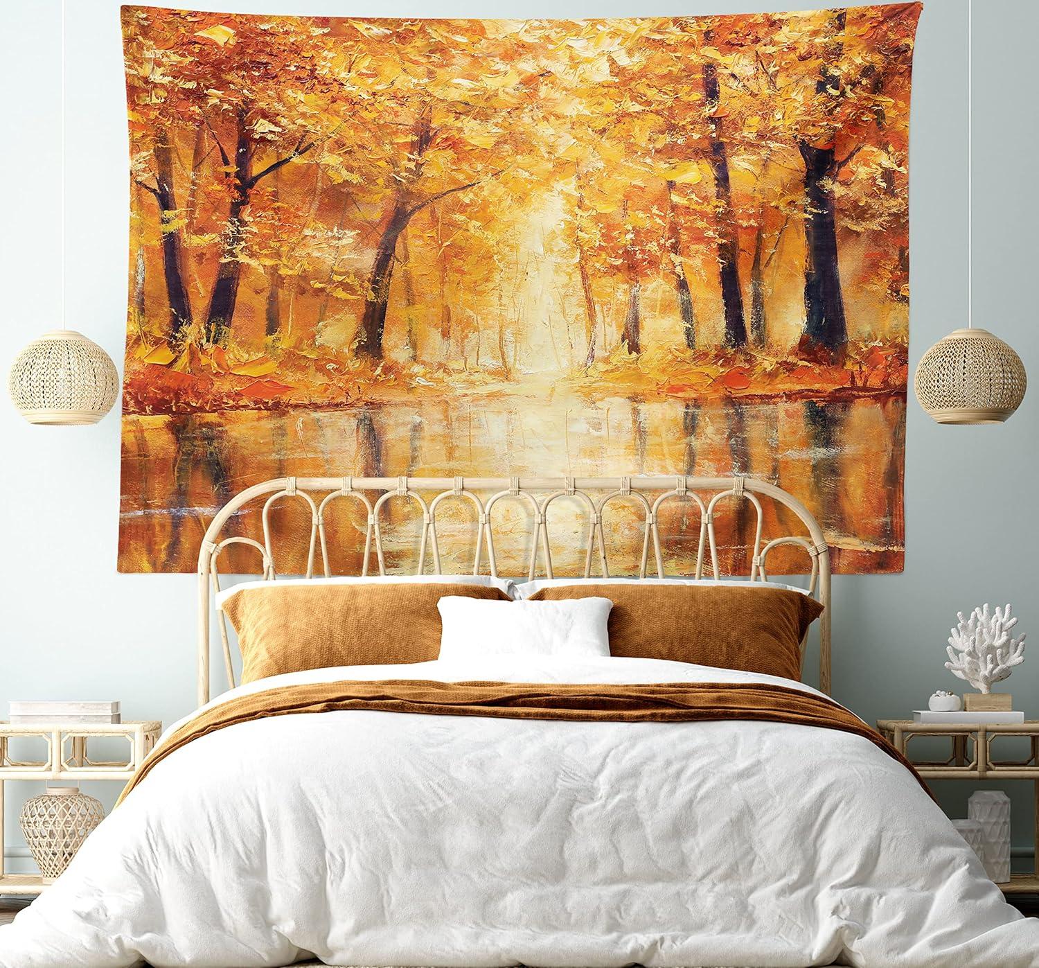 imageAmbesonne Antique Tapestry Old World Map Texture Nostalgic Plan Atlas Trace of Life Wide Wall Hanging for Bedroom Living Room Dorm 60 X 40 Khaki BeigeOrange Brown