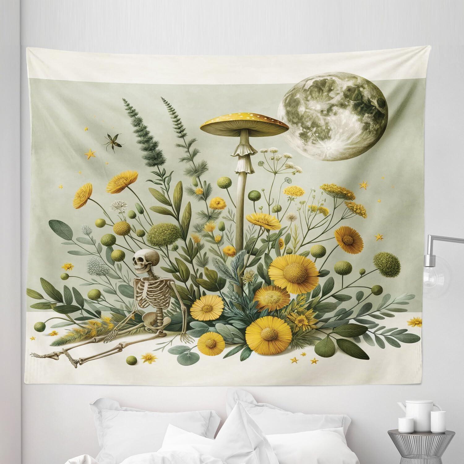 imageAmbesonne Antique Tapestry Old World Map Texture Nostalgic Plan Atlas Trace of Life Wide Wall Hanging for Bedroom Living Room Dorm 60 X 40 Khaki BeigePale Green Earth Yellow