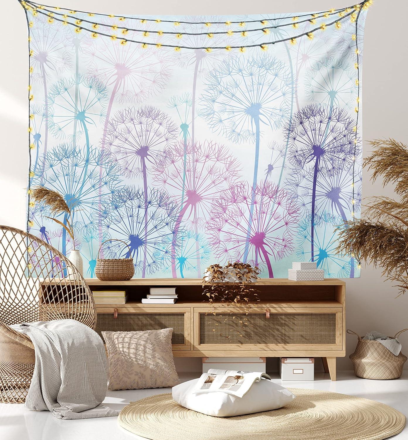 imageAmbesonne Antique Tapestry Old World Map Texture Nostalgic Plan Atlas Trace of Life Wide Wall Hanging for Bedroom Living Room Dorm 60 X 40 Khaki BeigePale Blue Violet Pink