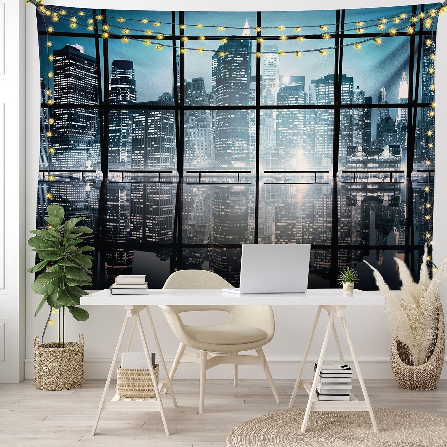 imageAmbesonne Antique Tapestry Old World Map Texture Nostalgic Plan Atlas Trace of Life Wide Wall Hanging for Bedroom Living Room Dorm 60 X 40 Khaki BeigeBlack Blue