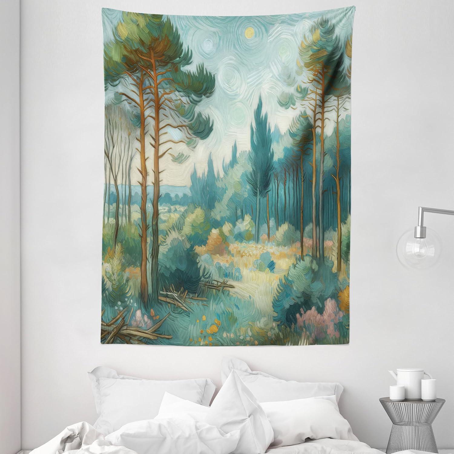 imageAmbesonne Antique Tapestry Old World Map Texture Nostalgic Plan Atlas Trace of Life Wide Wall Hanging for Bedroom Living Room Dorm 60 X 40 Khaki BeigeCadet Blue Green Amber